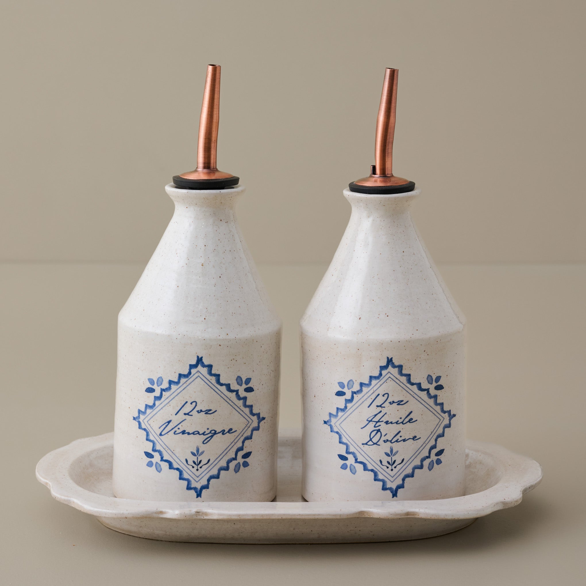 Juliet Ceramic Oil & Vinegar Pour Set