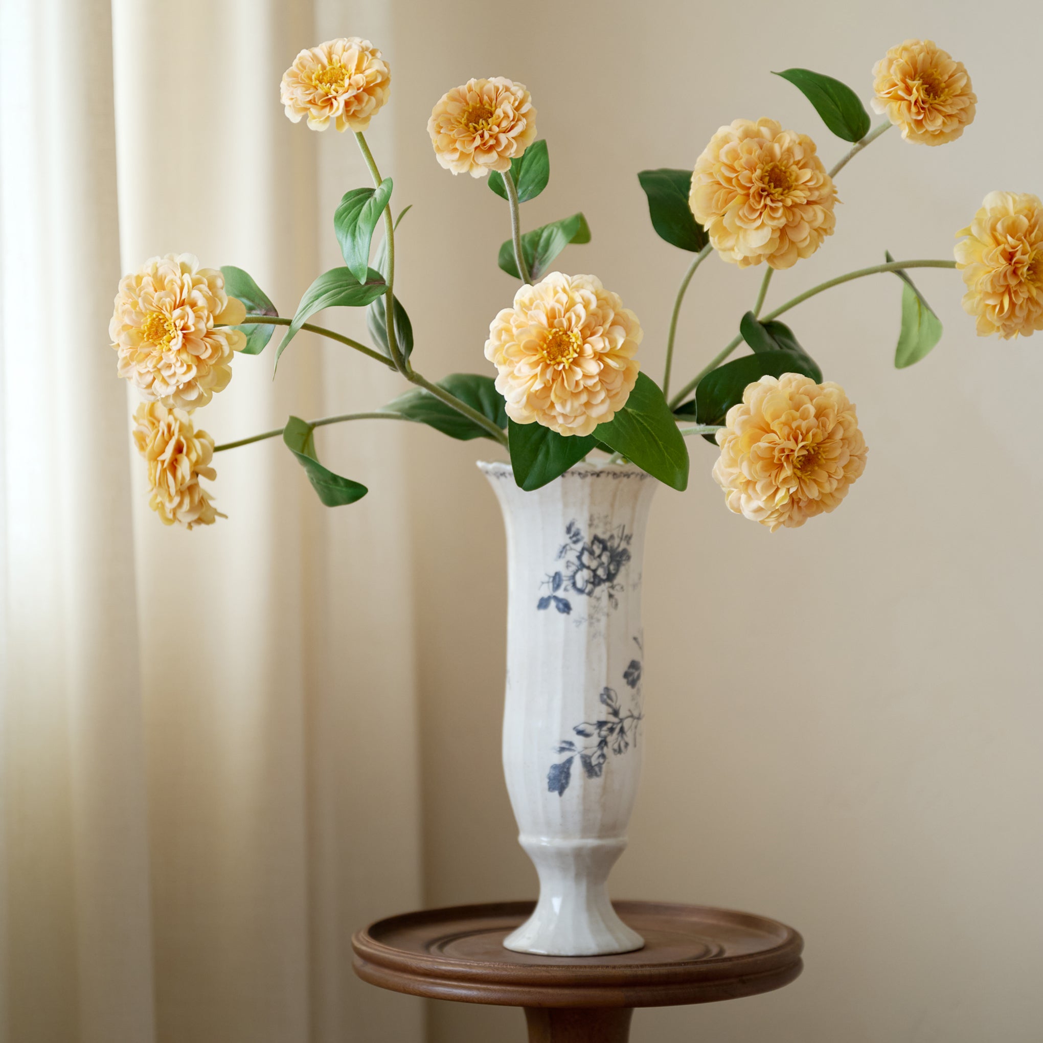 Heirloom Garden Navy Floral Footed Vase