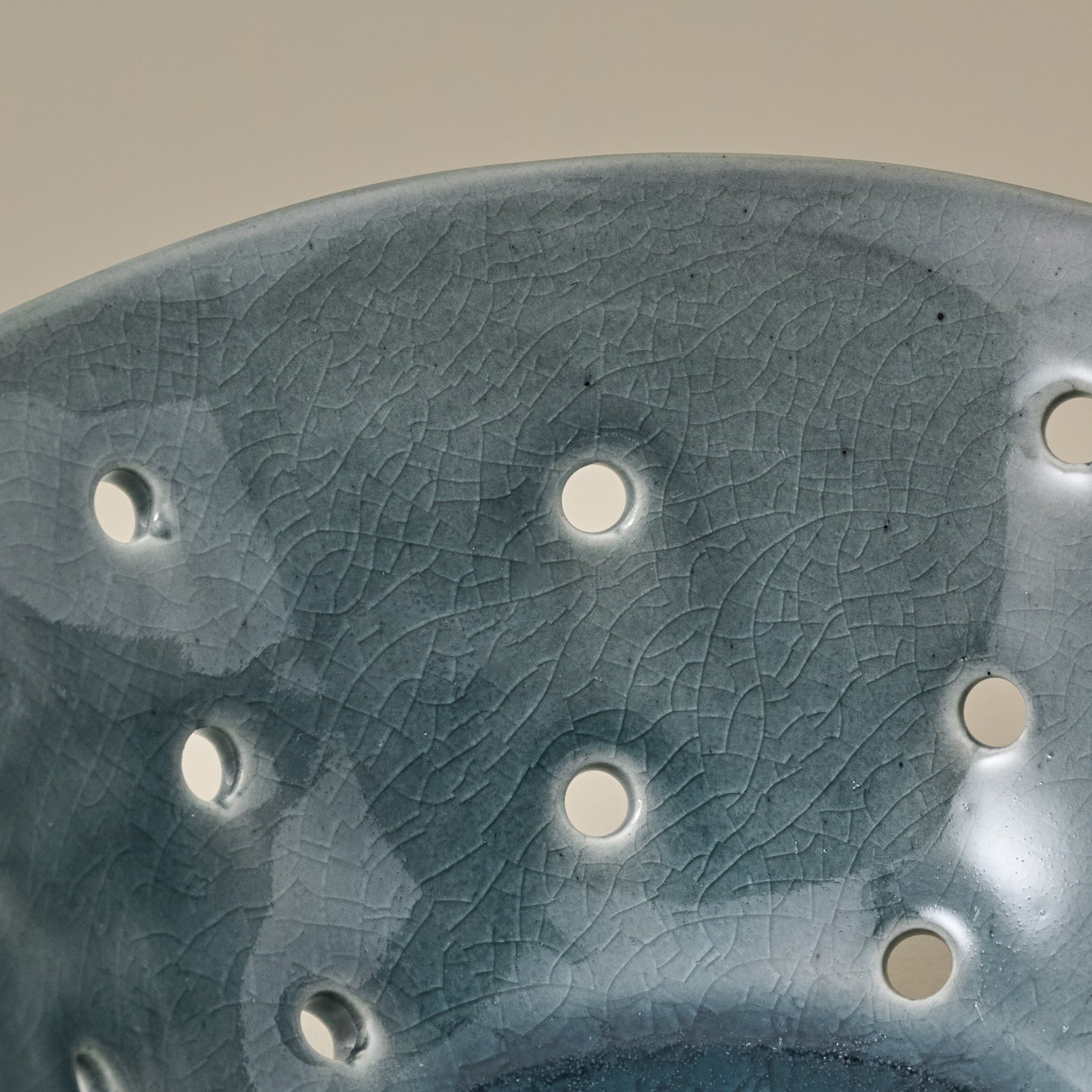 Ceramic Berry Bowl Blue close up