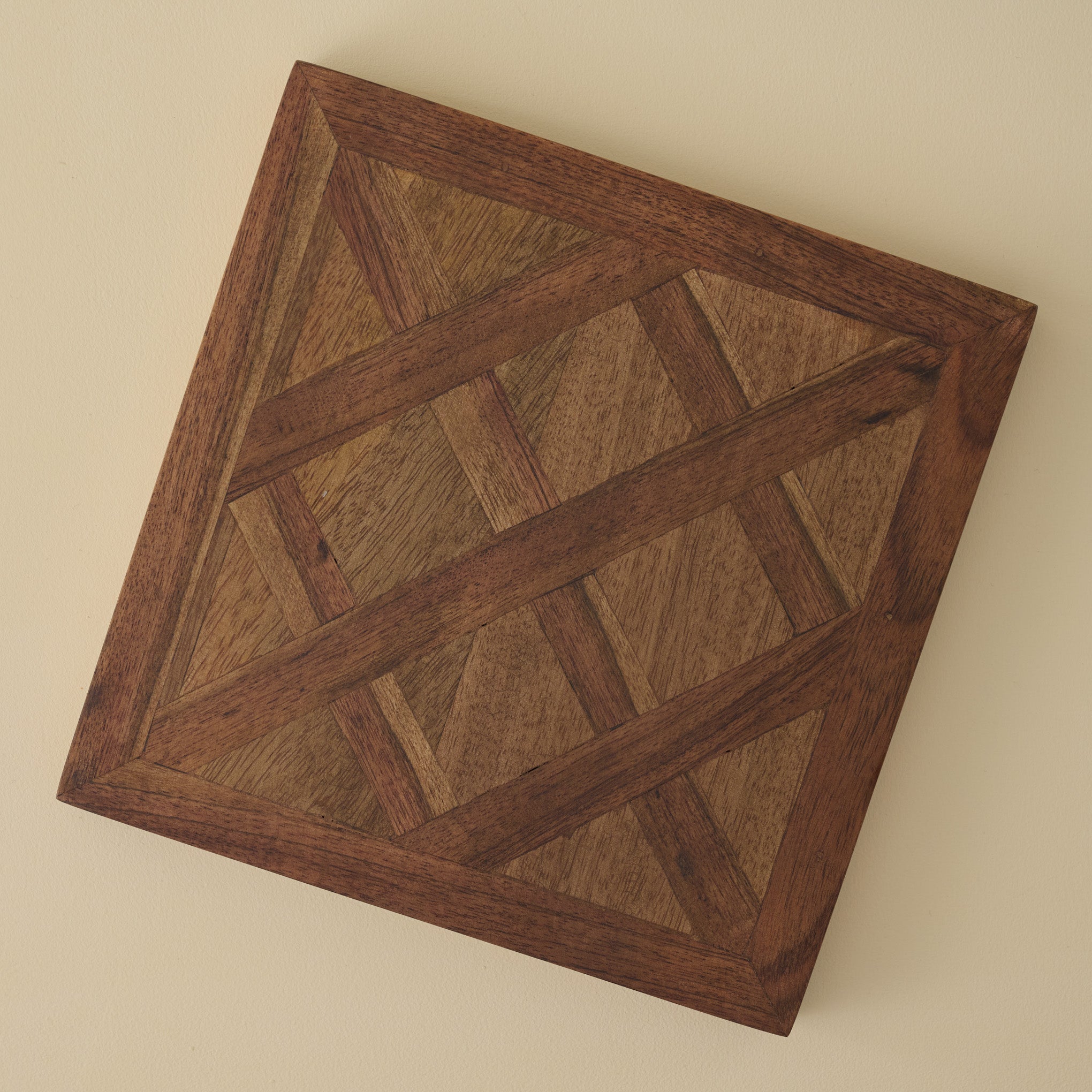 Lattice Two-Tone Wood Trivet