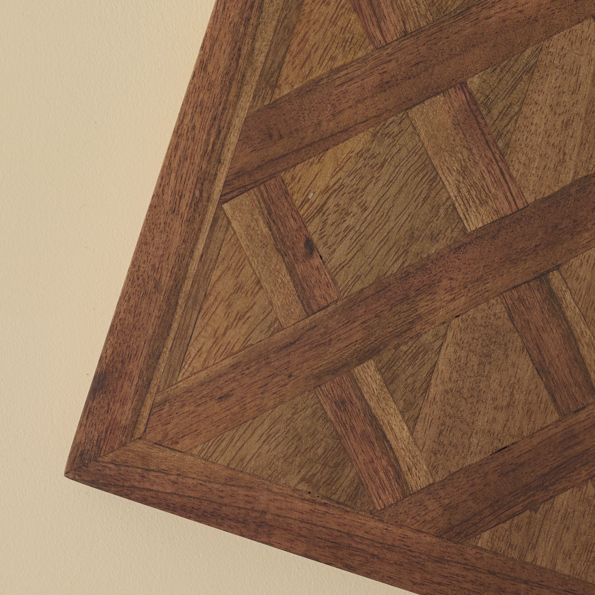 Lattice Two-Tone Wood Trivet close up
