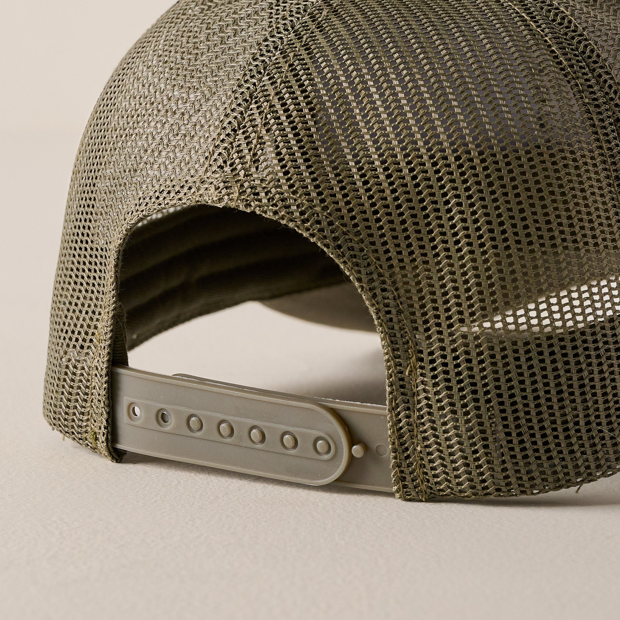 Back of Magnoliass Quality Goods Olive Hat close up