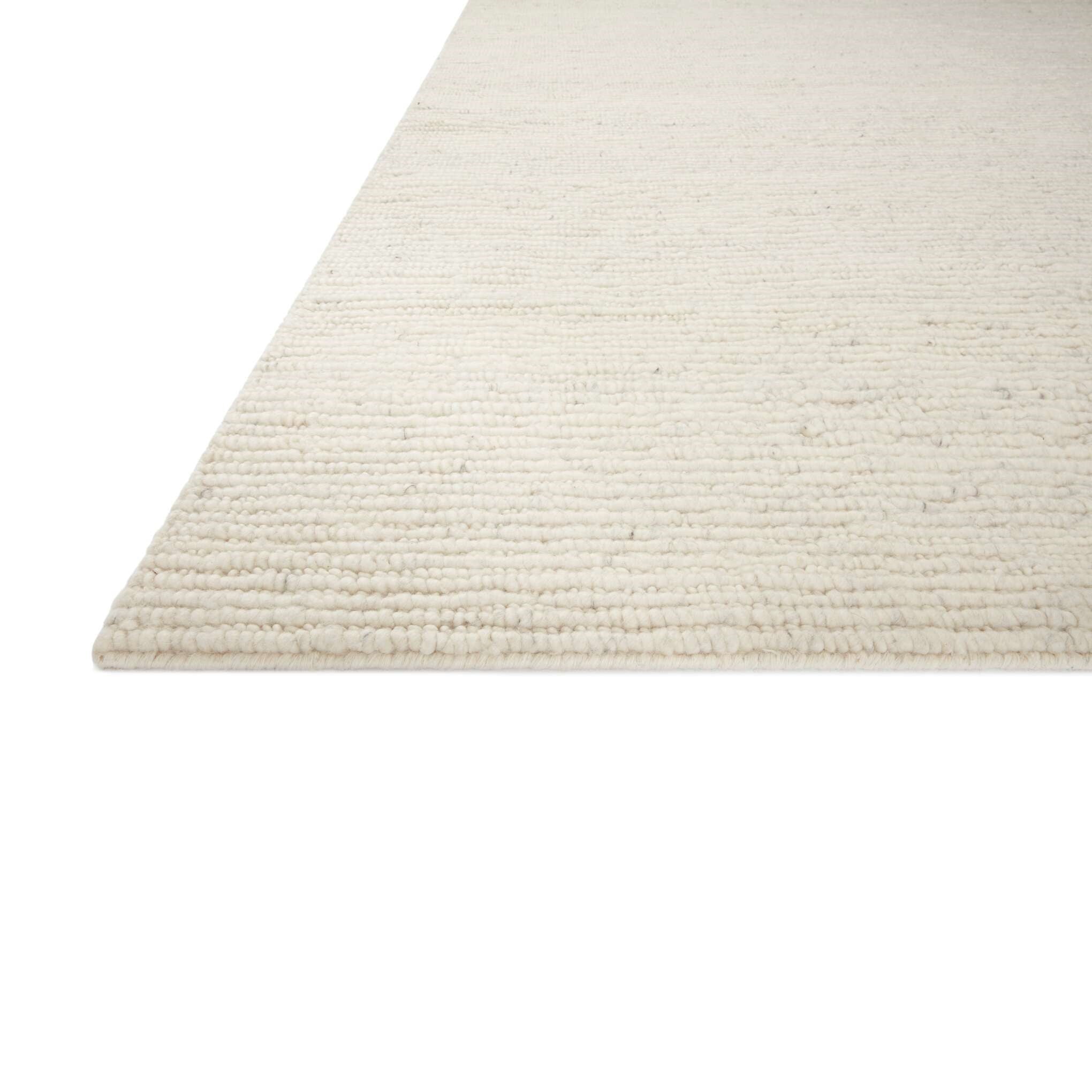Ava Dove Ivory Rug close up of corner of rug