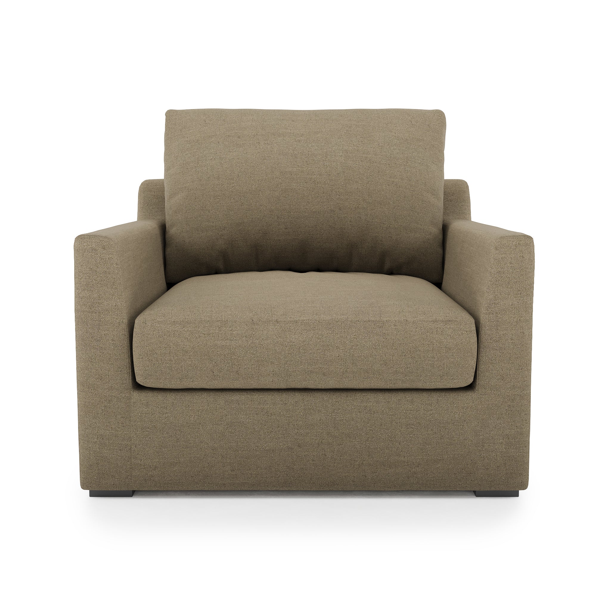 Serene Chair - mocha linen front view