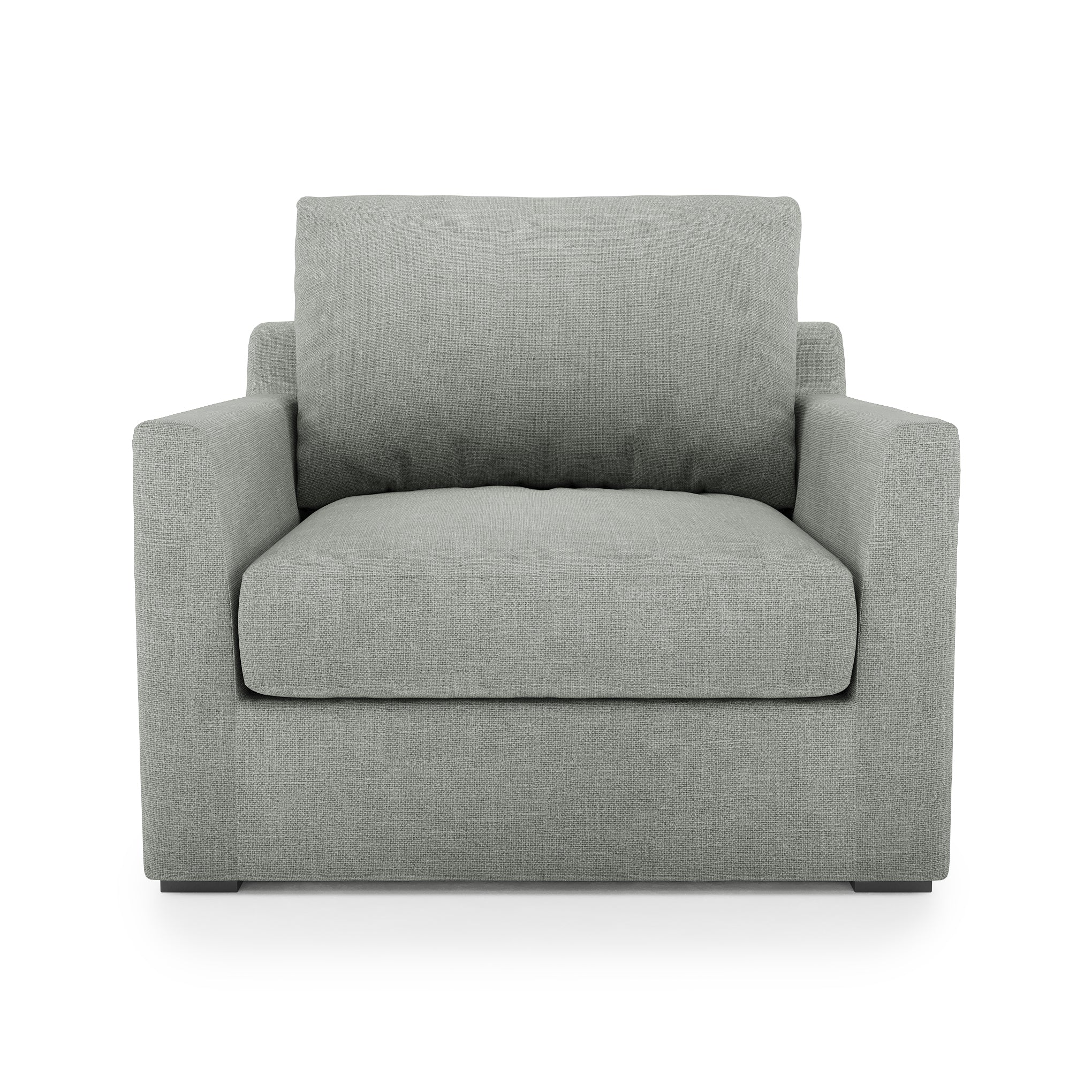 Serene Chair - dove grey linen front view