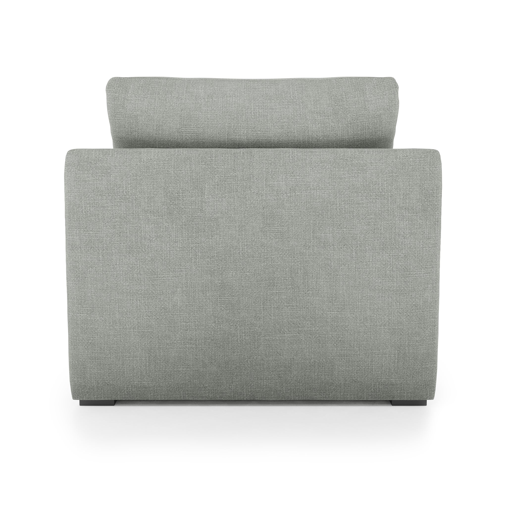 Serene Chair - dove grey linen back view