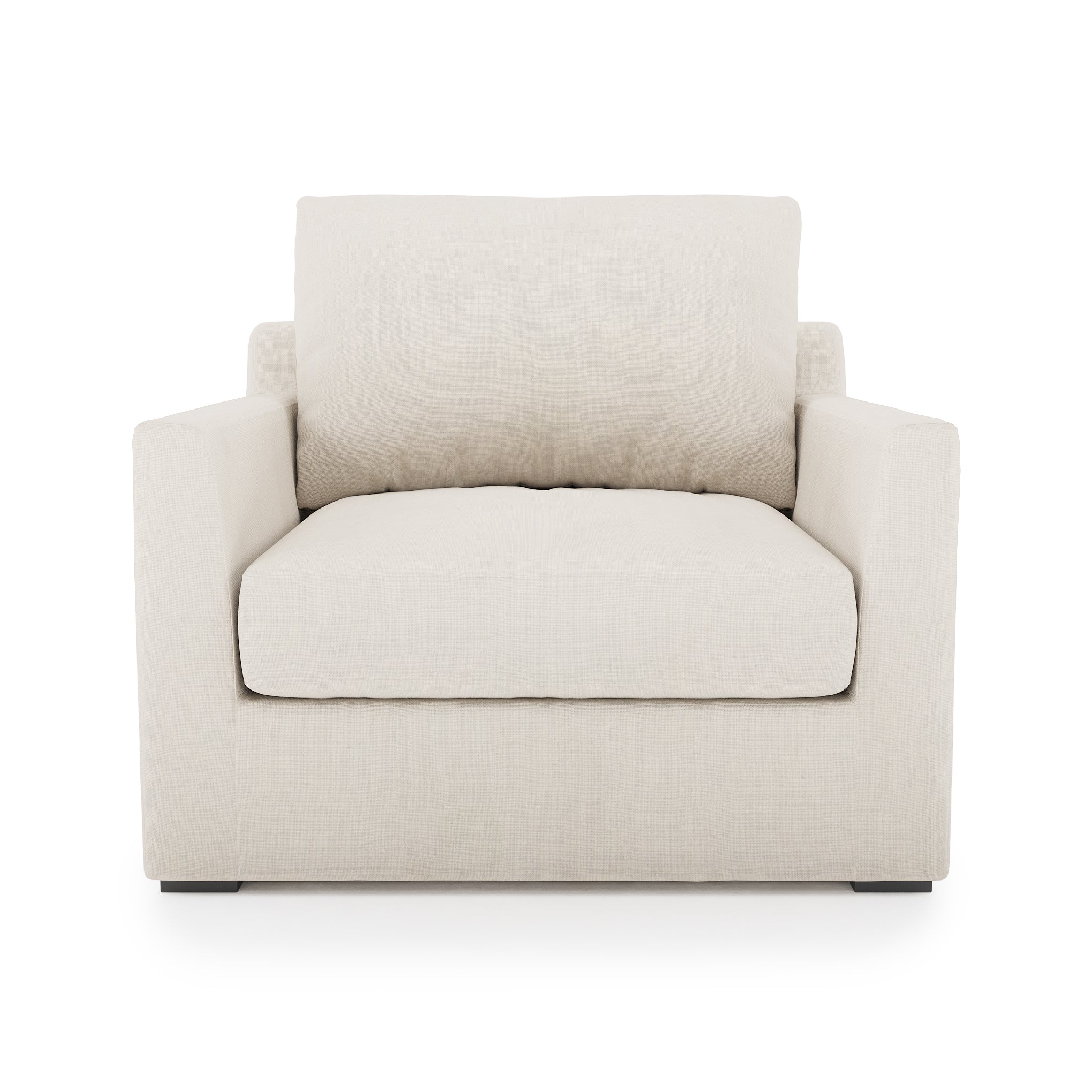 Serene Chair - ivory linen front view