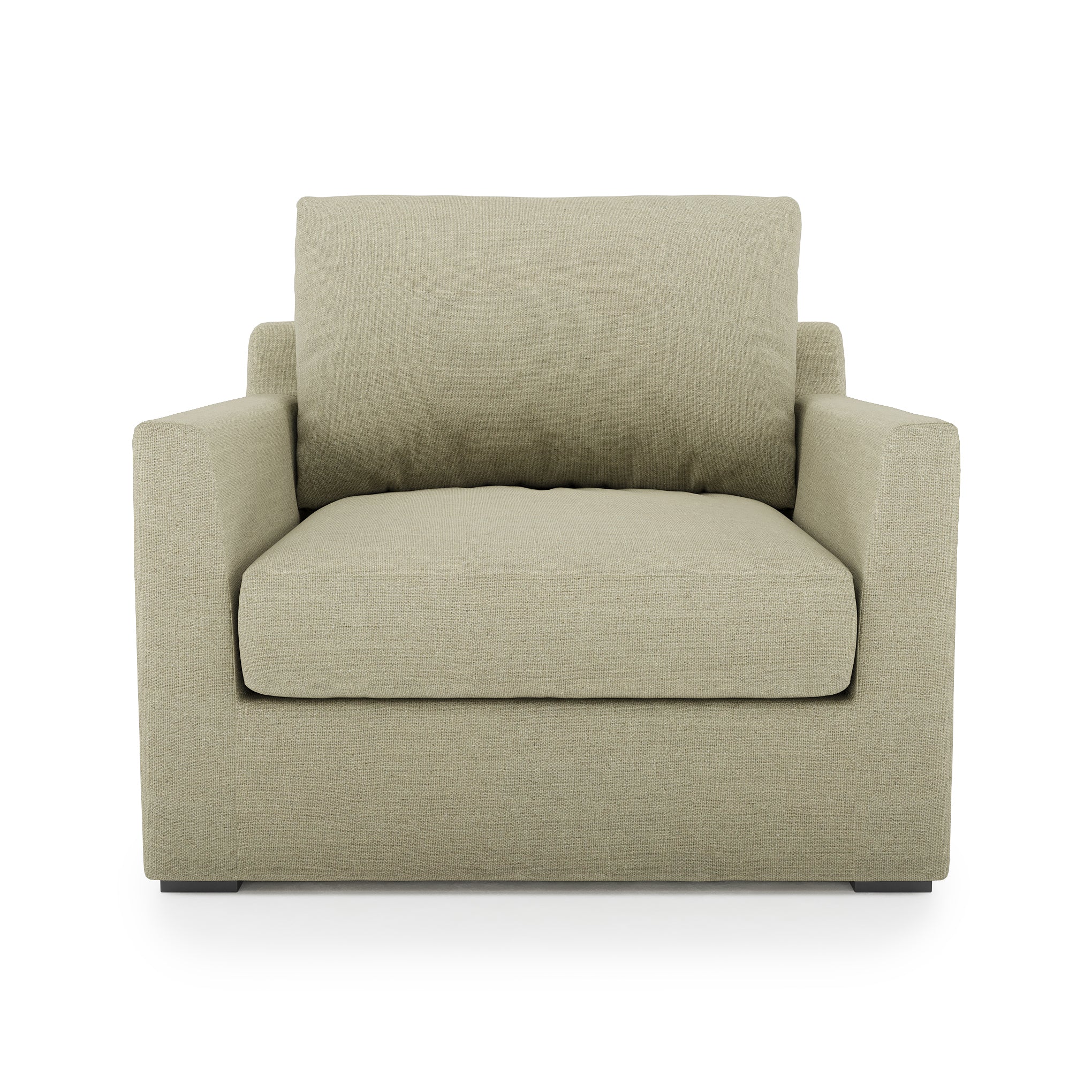 Serene Chair - khaki linen front view