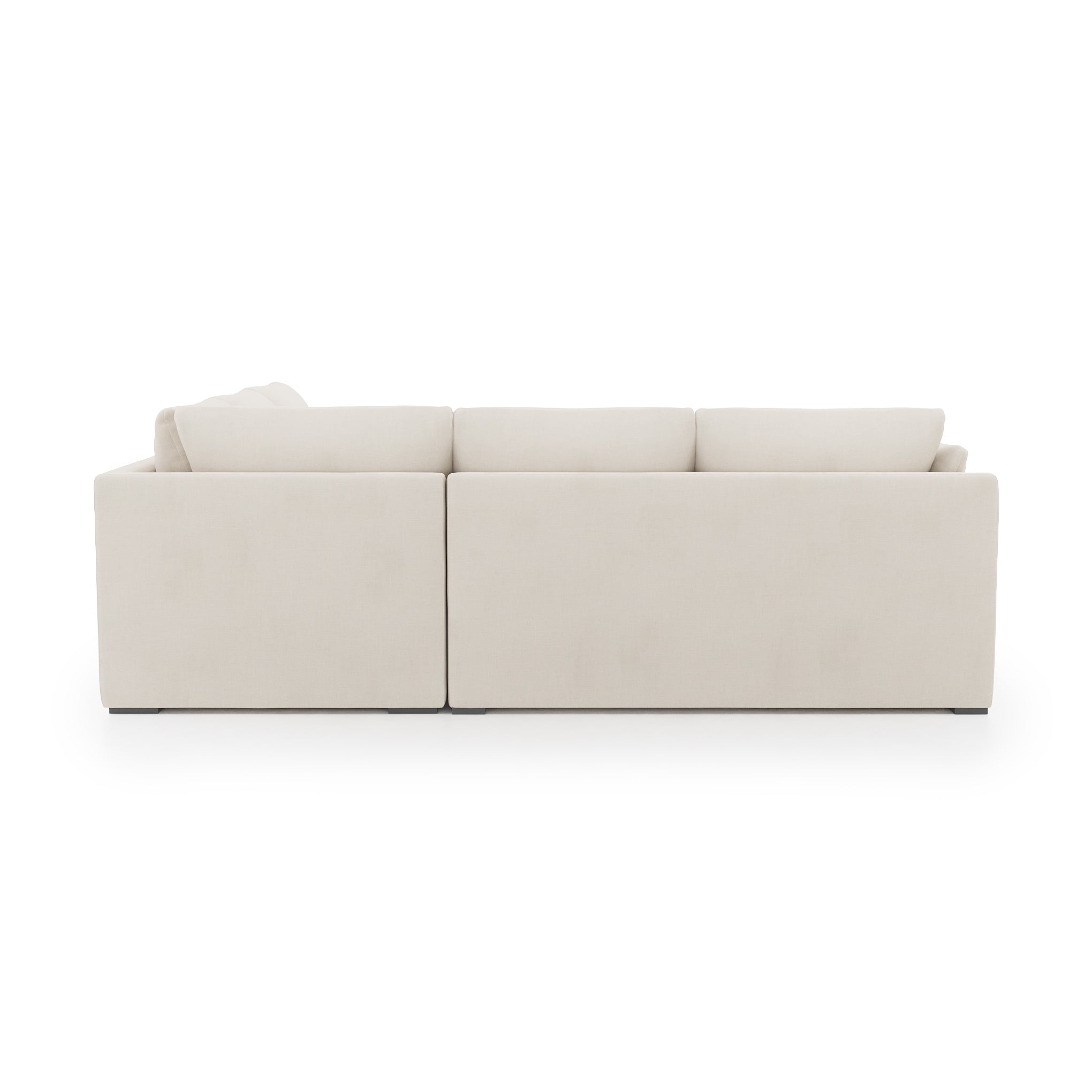 Serene Sectional ivory linen back view