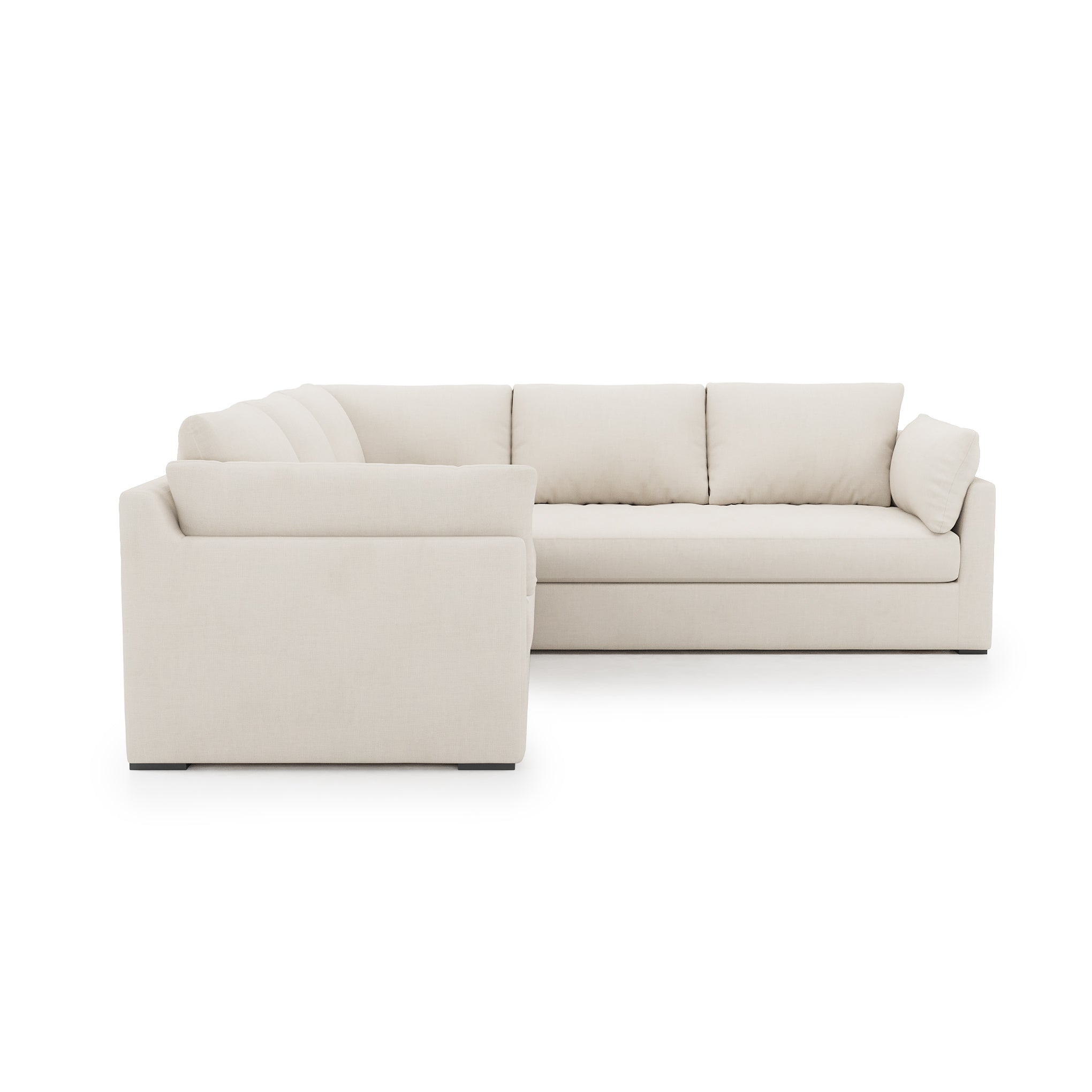 Serene Sectional ivory linen side view