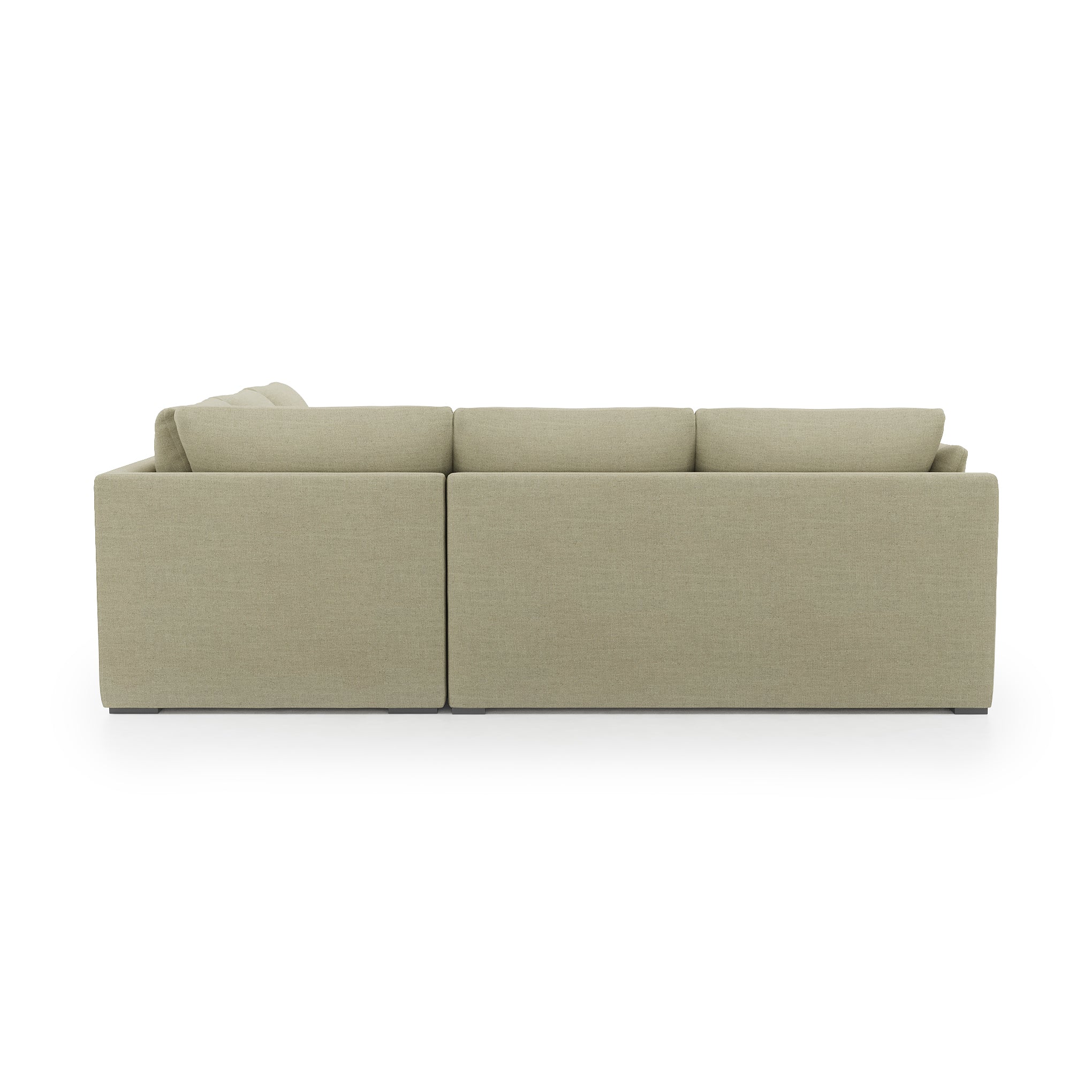 Serene Sectional khaki linen back view