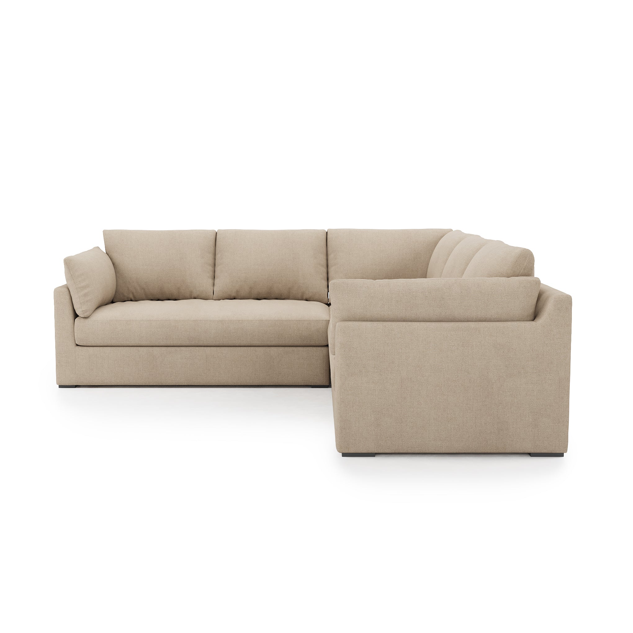 Serene Sectional natural linen side view