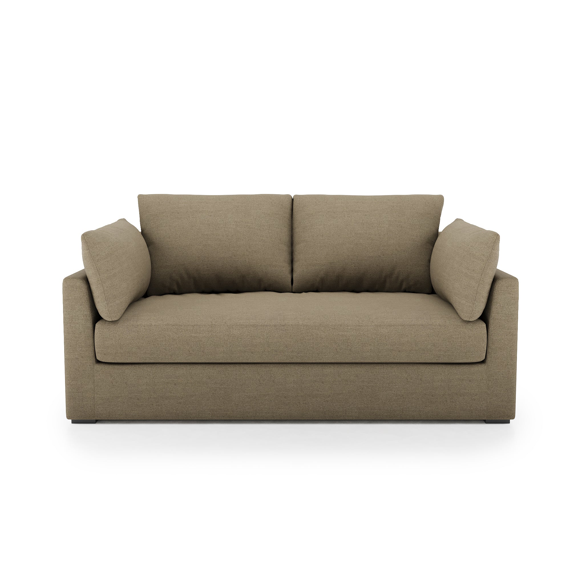 Serene Sofa mocha linen front view