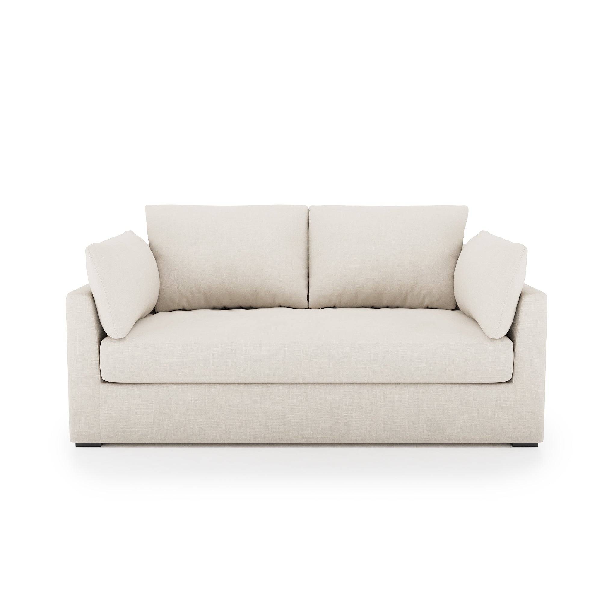 Serene Sofa ivory linen front view