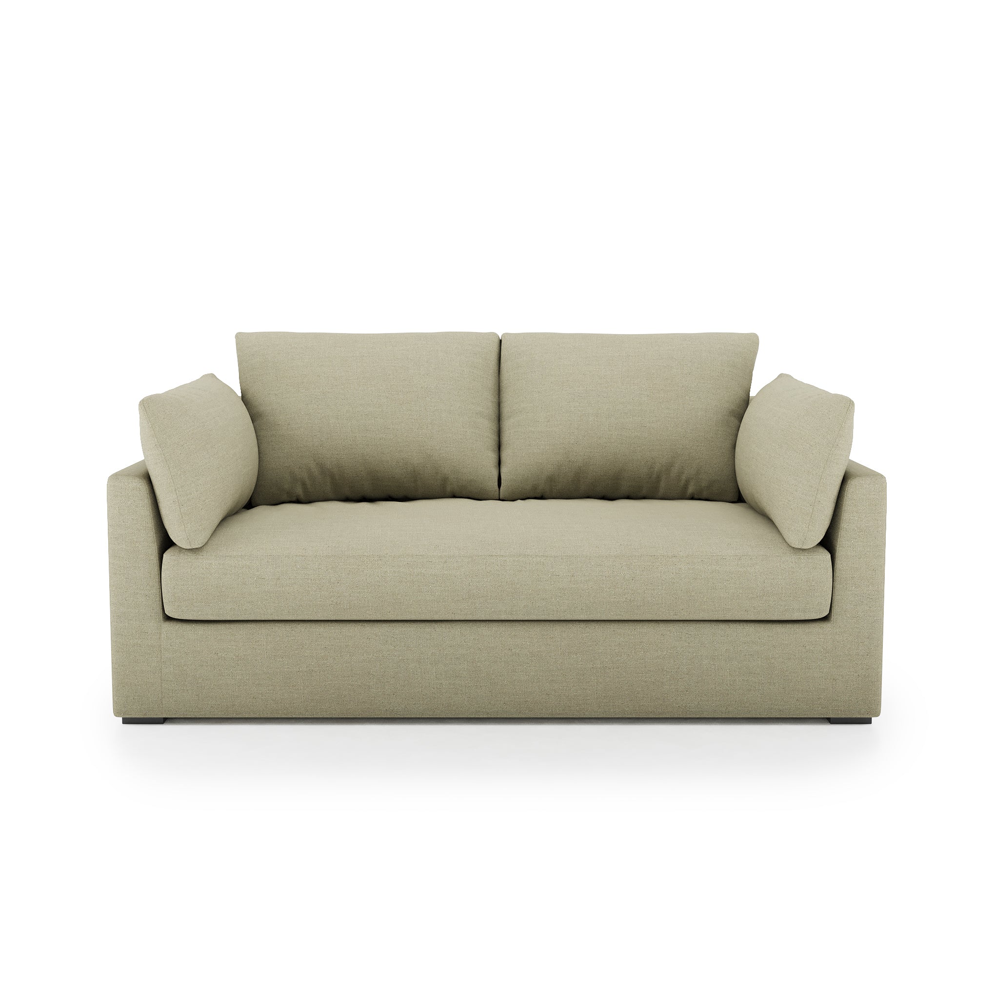 Serene Sofa khaki linen front view