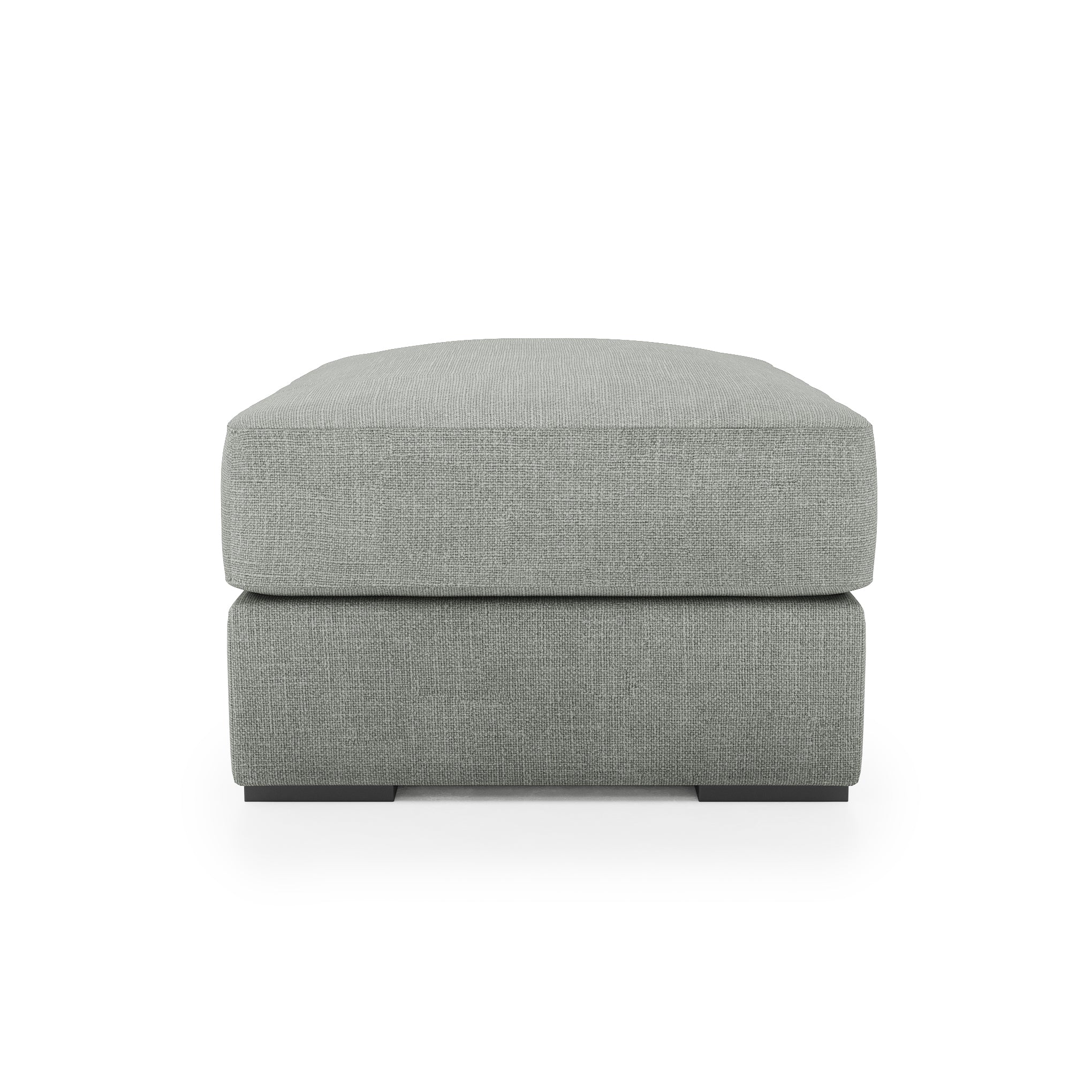Serene Ottoman - dove ivory linen side view