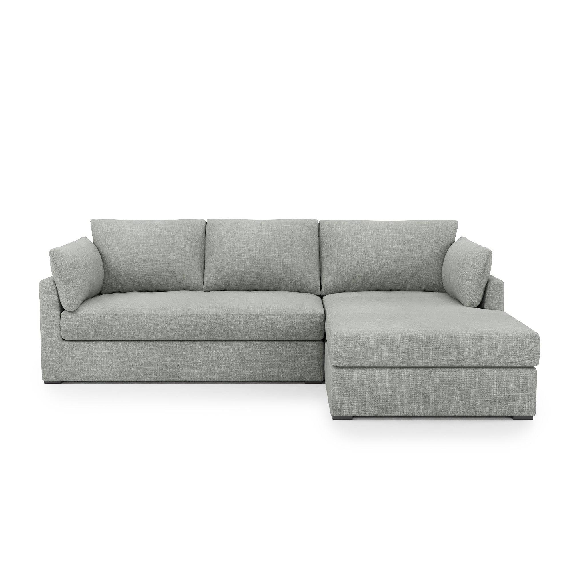 Serene 2 Piece Sectional - dove grey linen front view