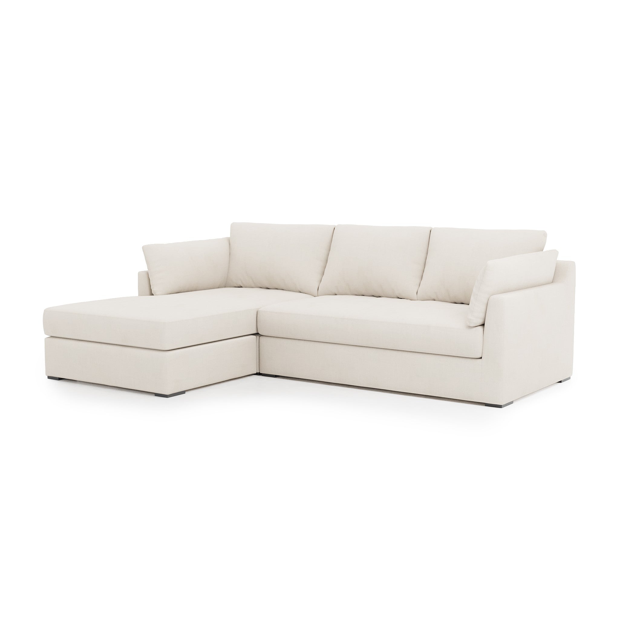 Serene 2 Piece Sectional ivory linen left chaise