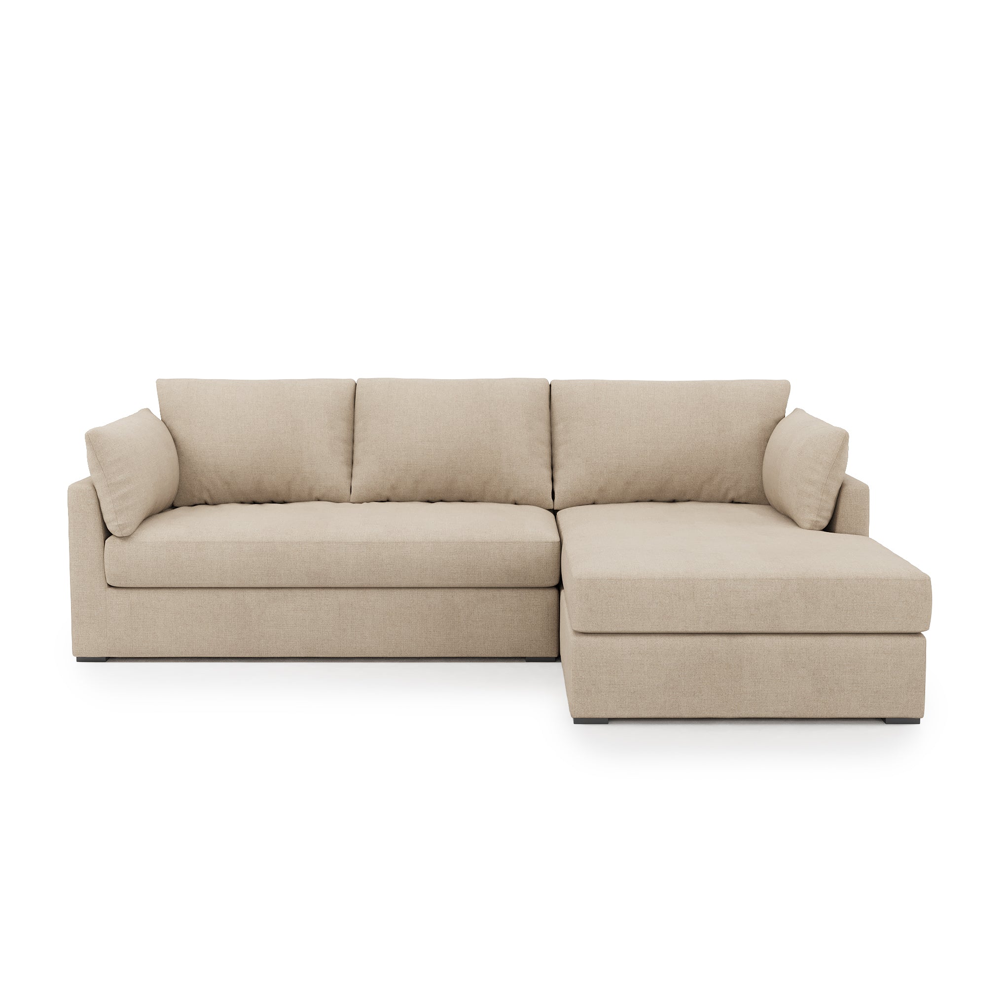 Serene 2 Piece Sectional - natural linen front view