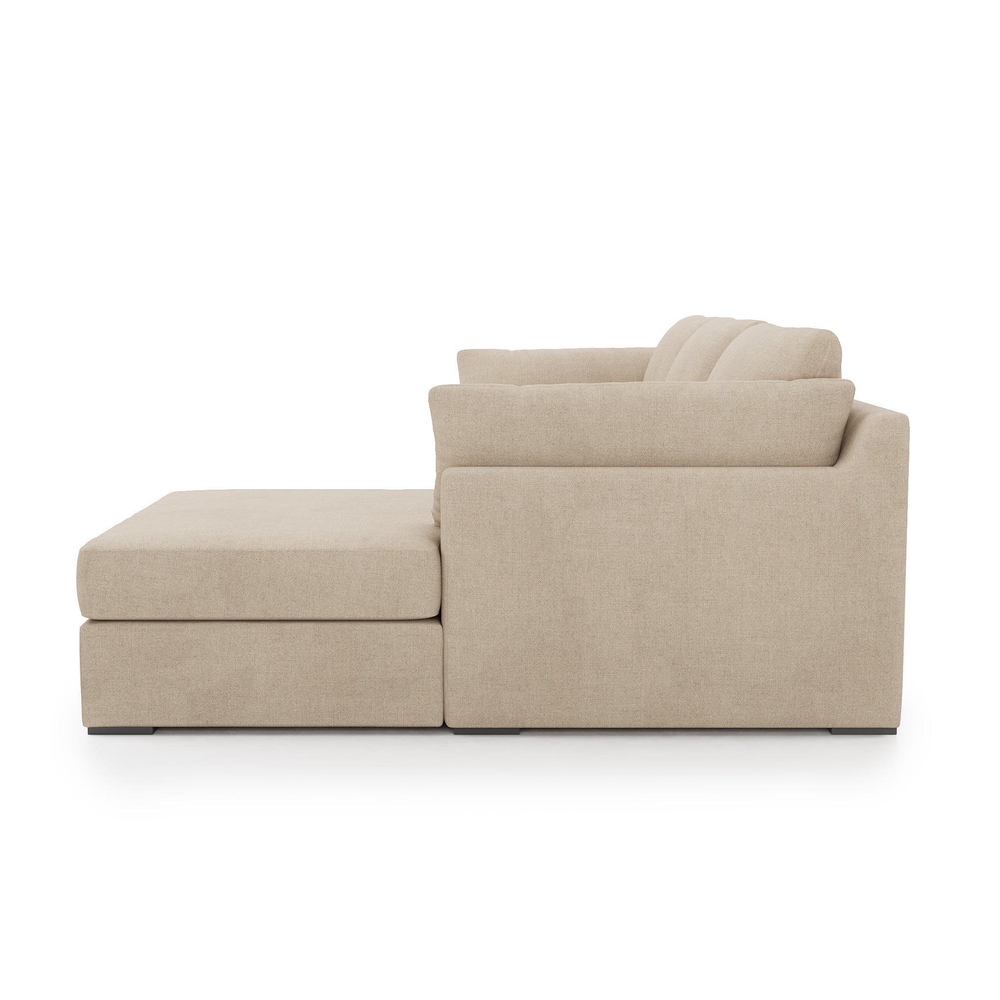Serene 2 Piece Sectional - natural linen side view