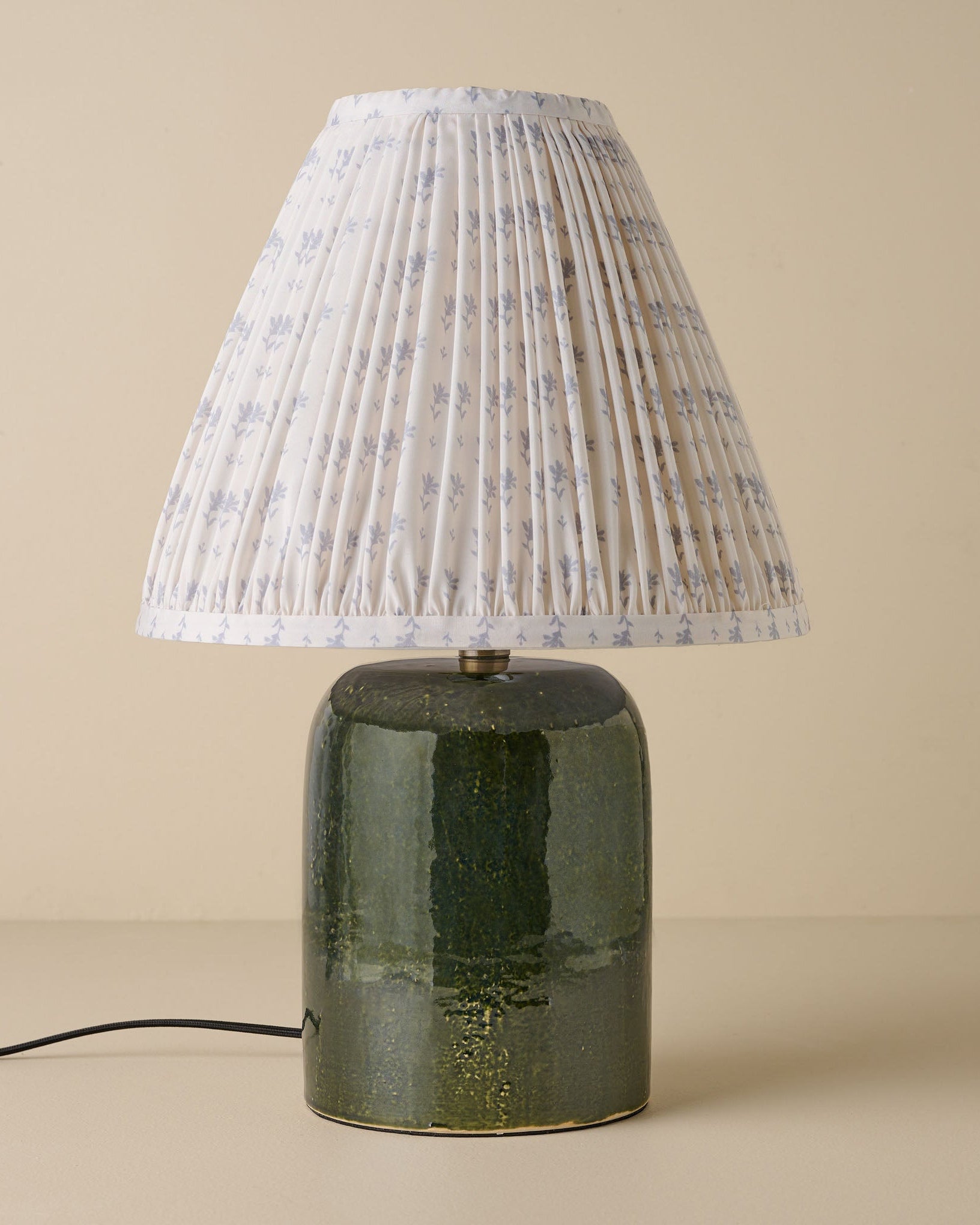 Farrah Table Lamp - Textured Green
blue blockprint shade