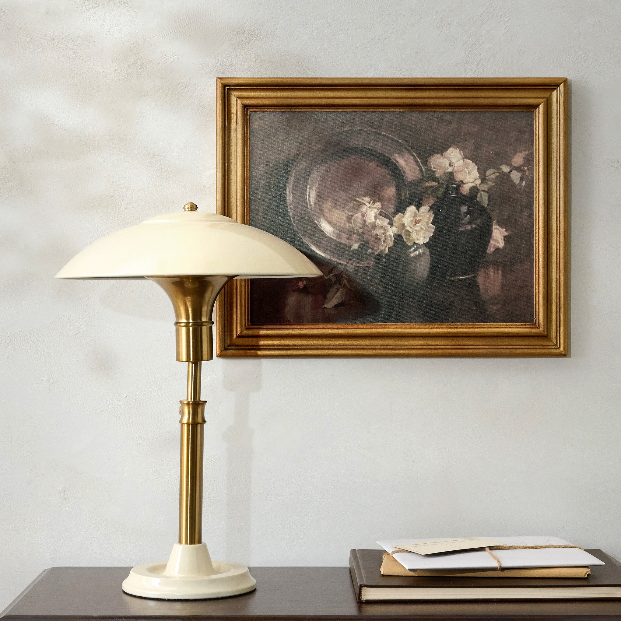 Lambert Task Lamp - Cream, Shown on table