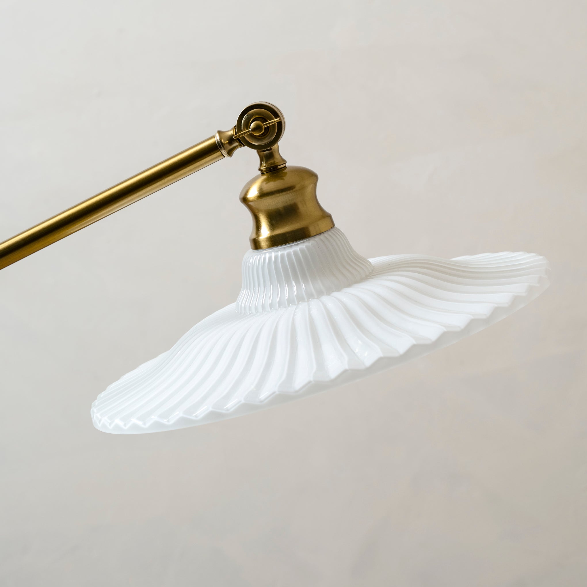 Marjorie Milk Glass Floor Lamp up close