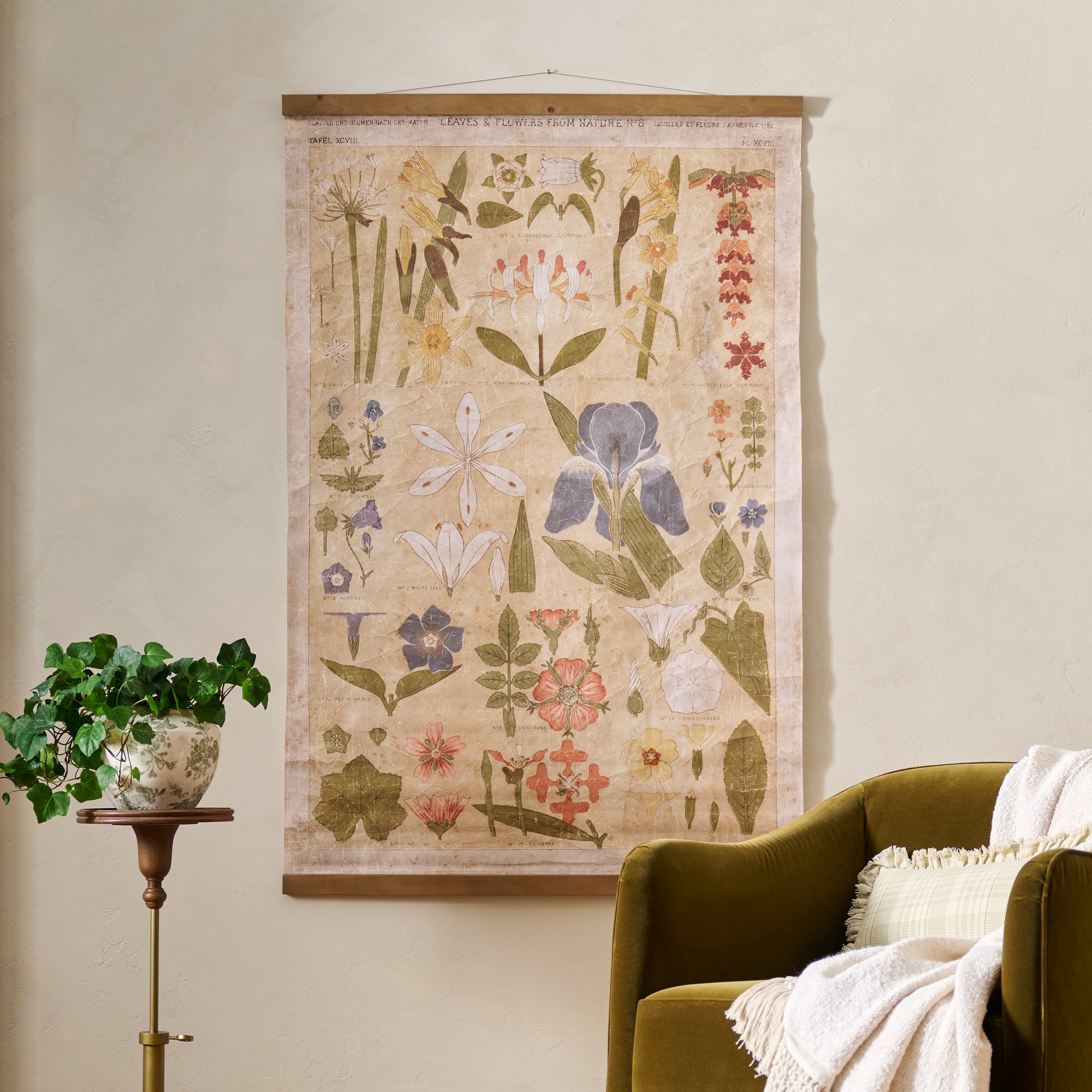 Antique Botanical Study II Tapestry