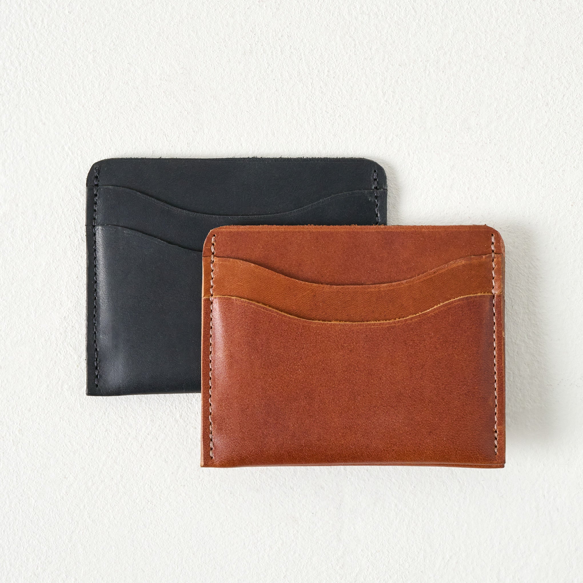 Brown Card Wallet shown with Black card wallet