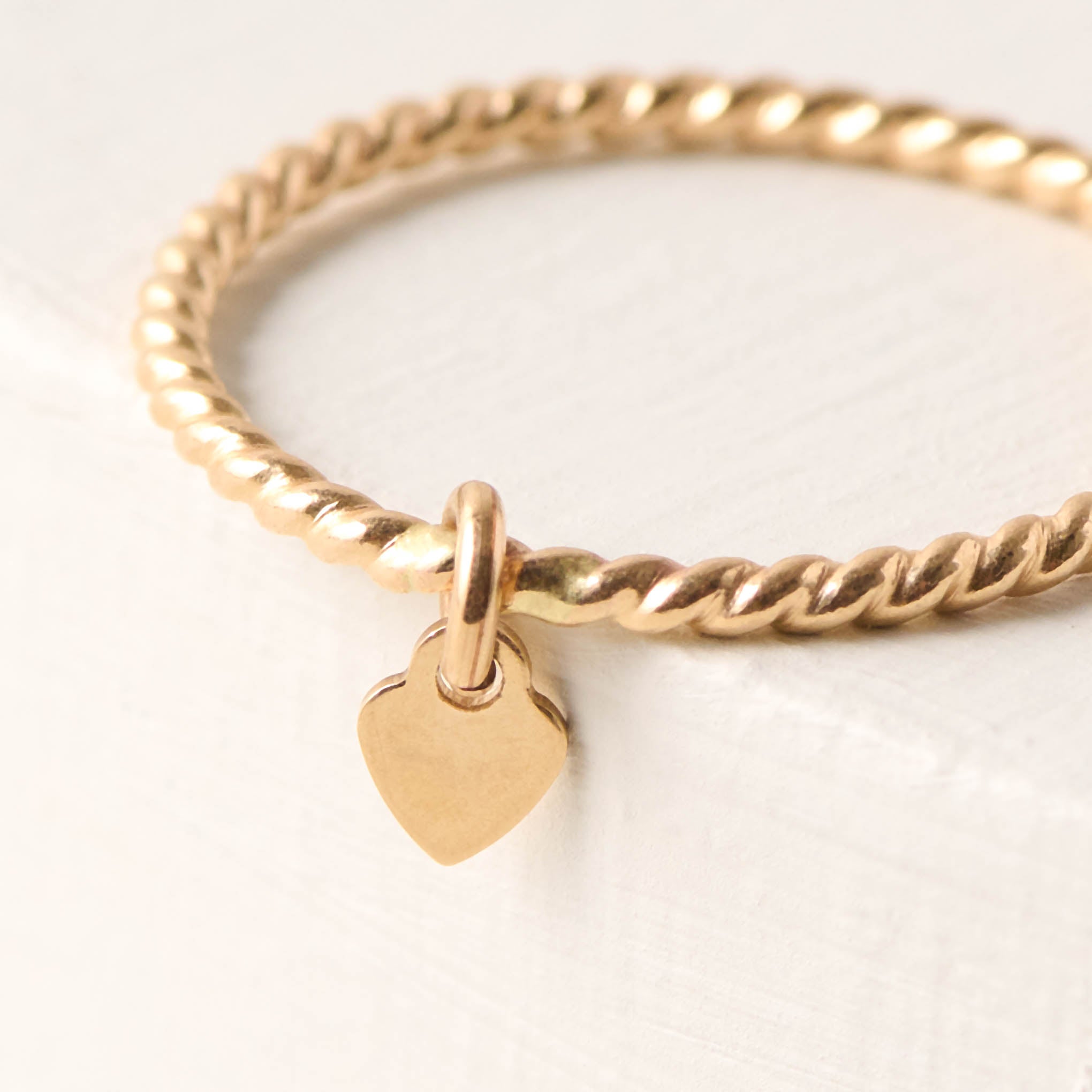 Heart Charmed Ring close up
