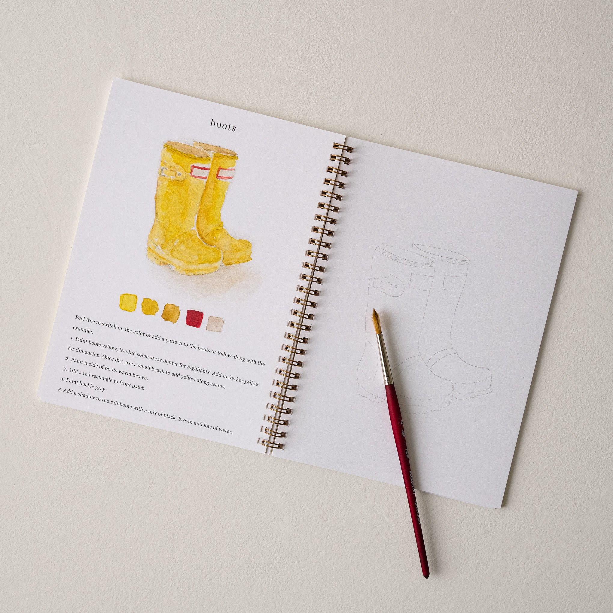 Garden Watercolor Workbook page