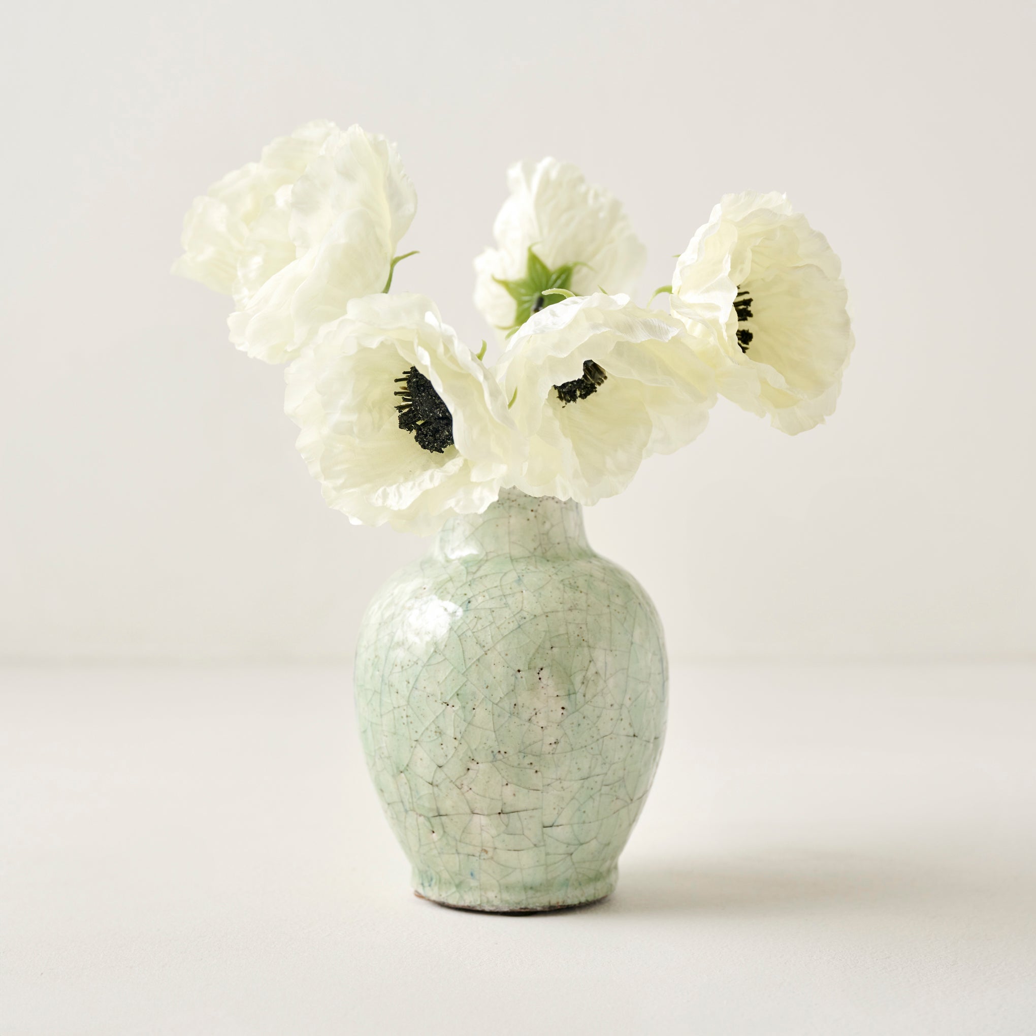 Urn Blair Crackle Glaze Bud Vase shown with florals
