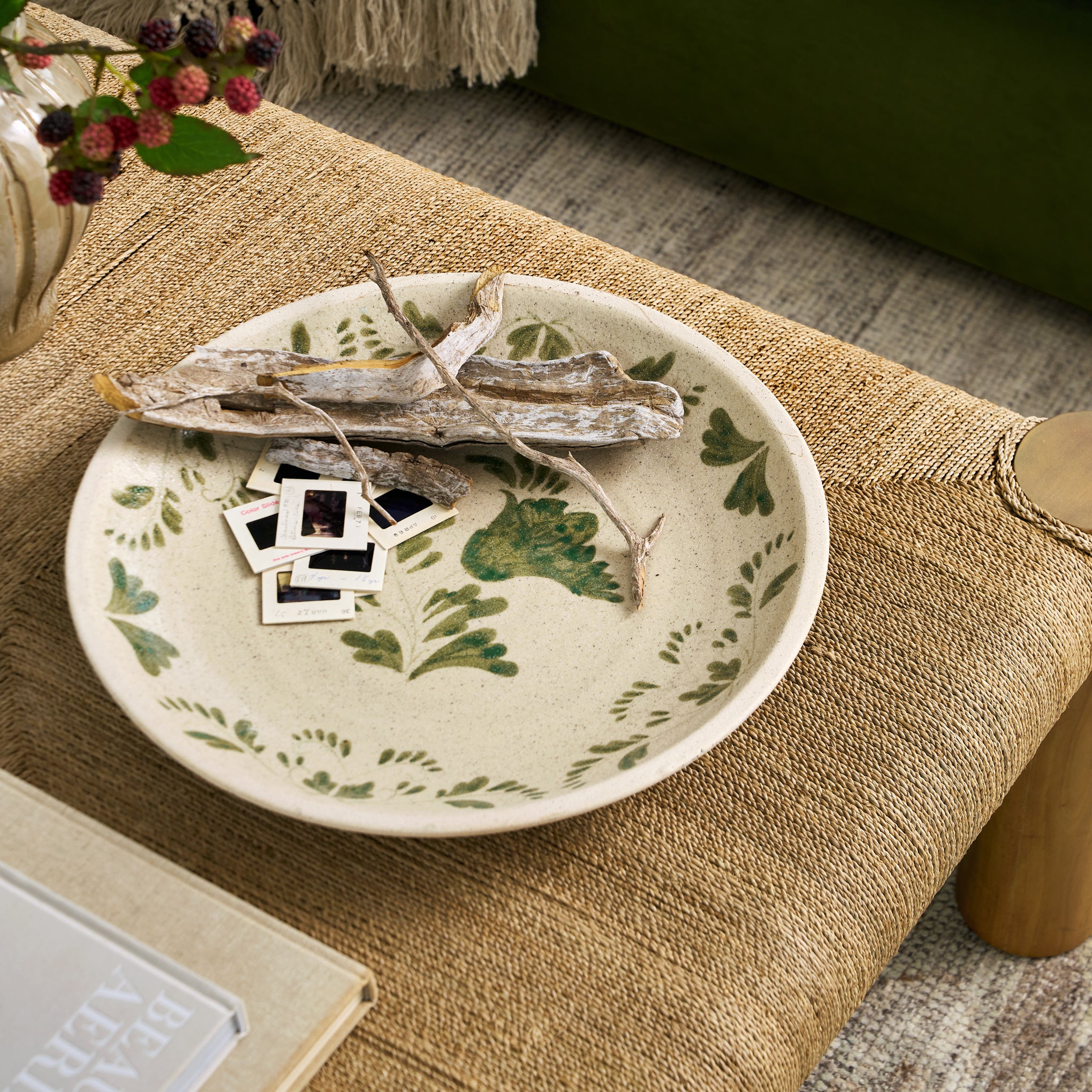 Caroline Oversized Hand-Painted Plate shown styled