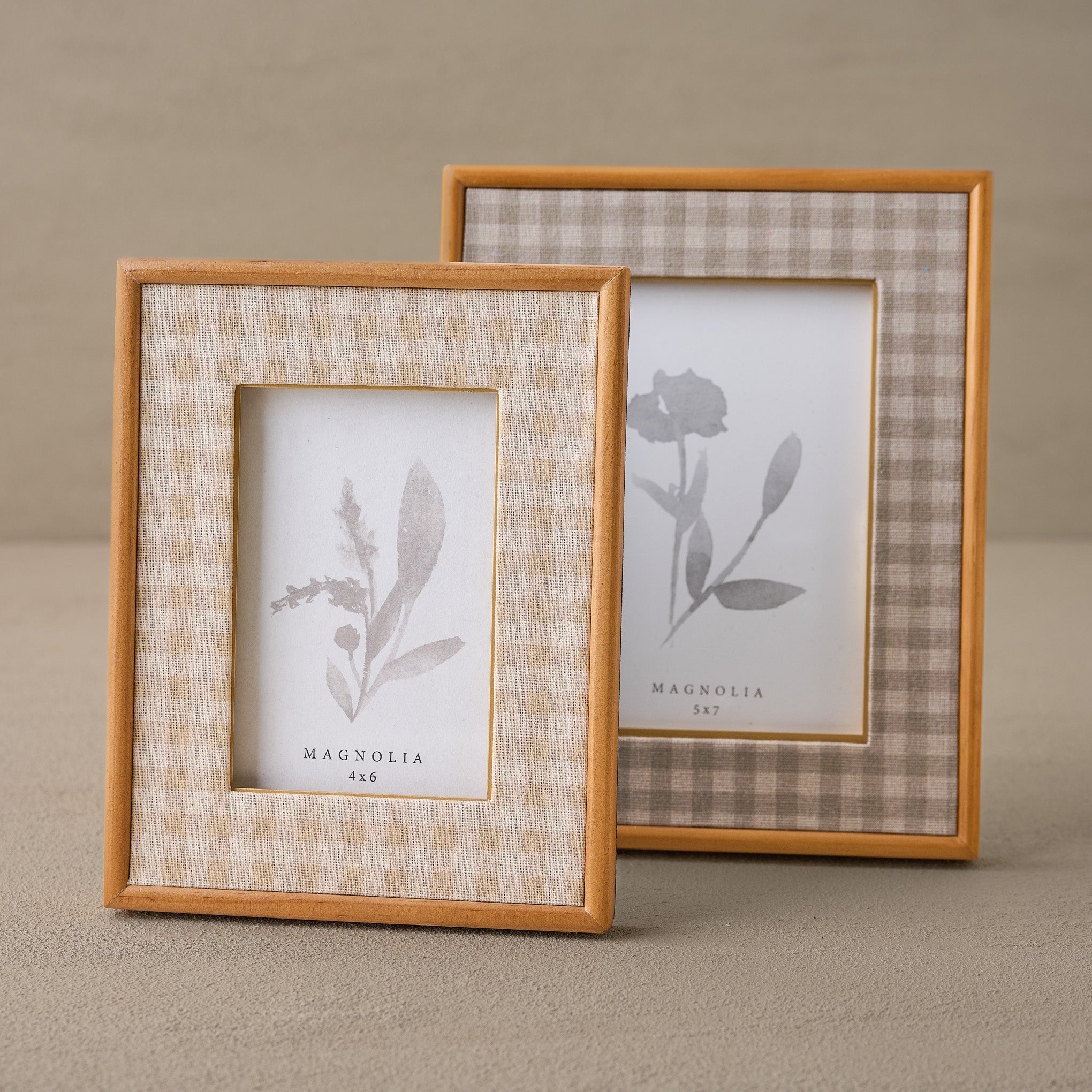 Maeve Gingham Photo Frame shown with Maren Gingham Photo Frame