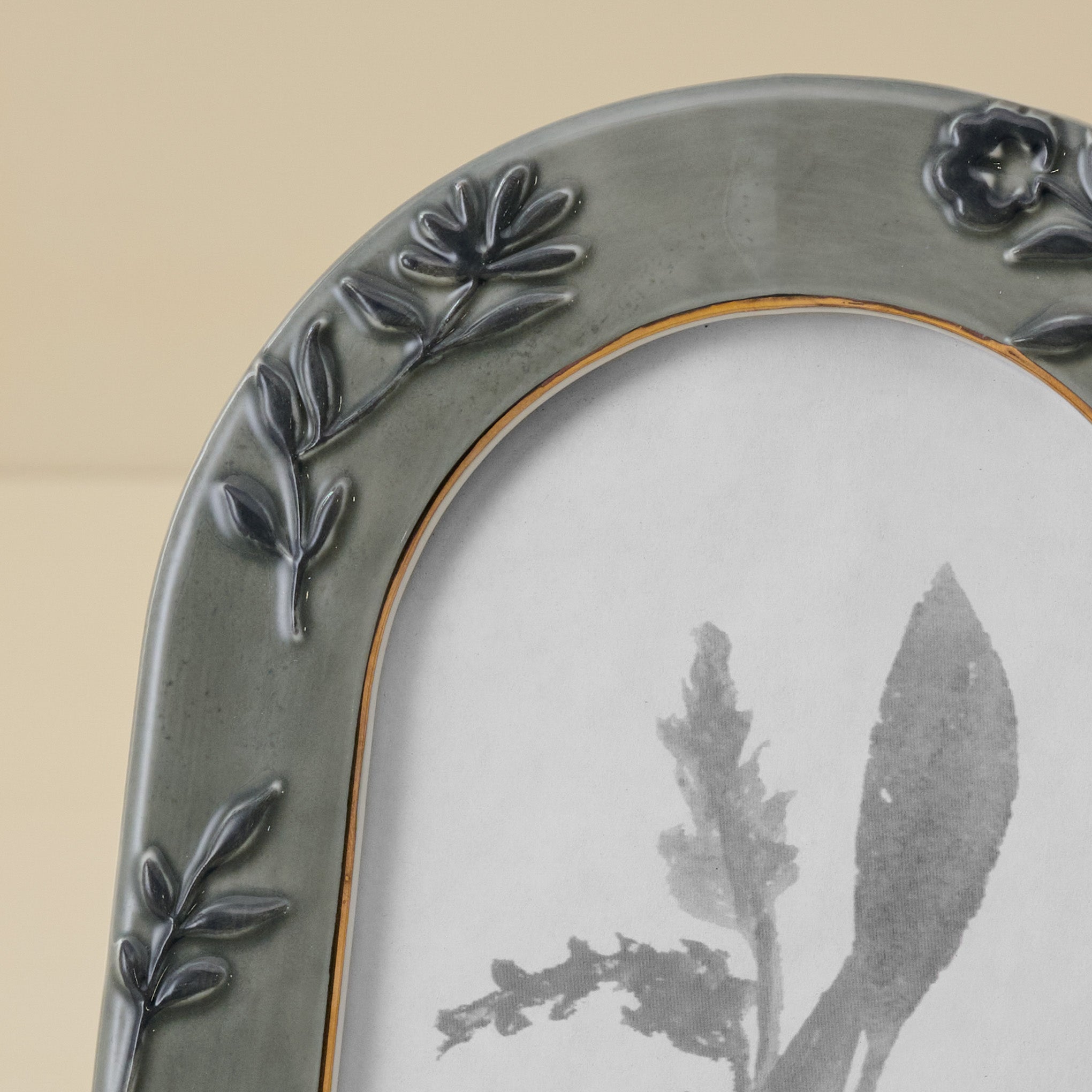 4x6 Ceramic Arched Floral Photo Frame