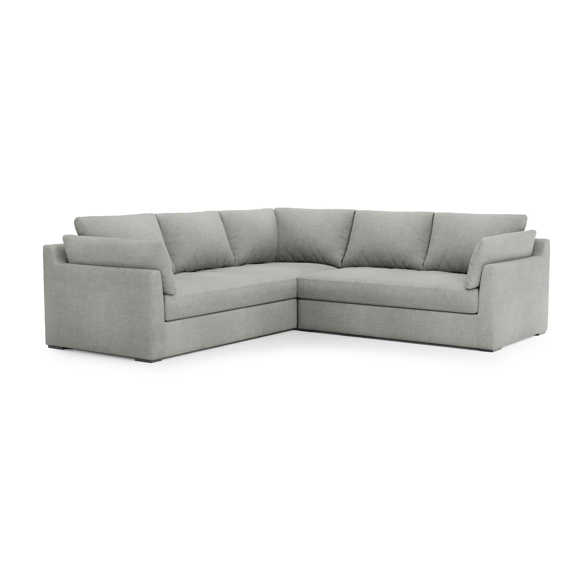 Serene Sectional dove grey linen left corner