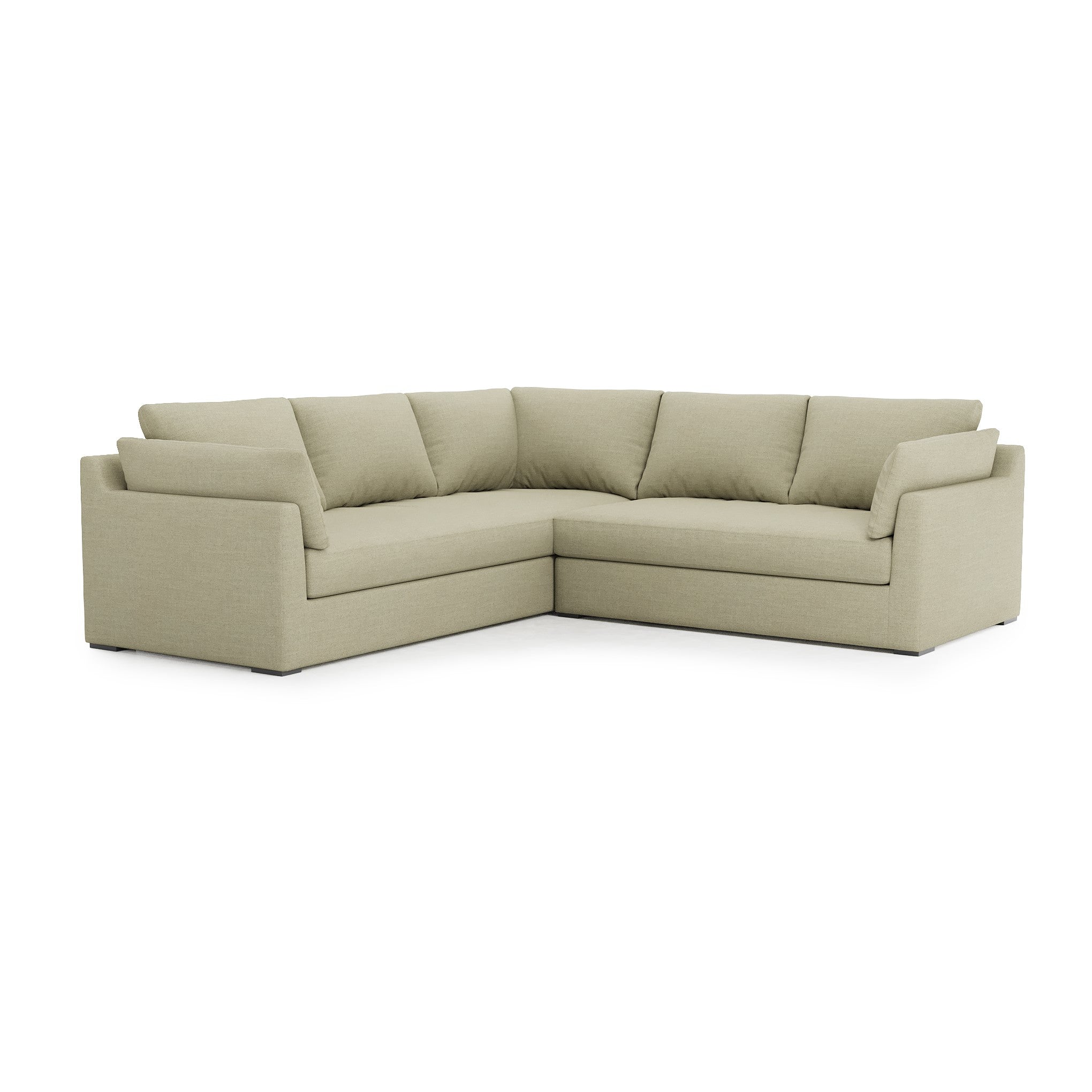Serene Sectional khaki linen left corner
