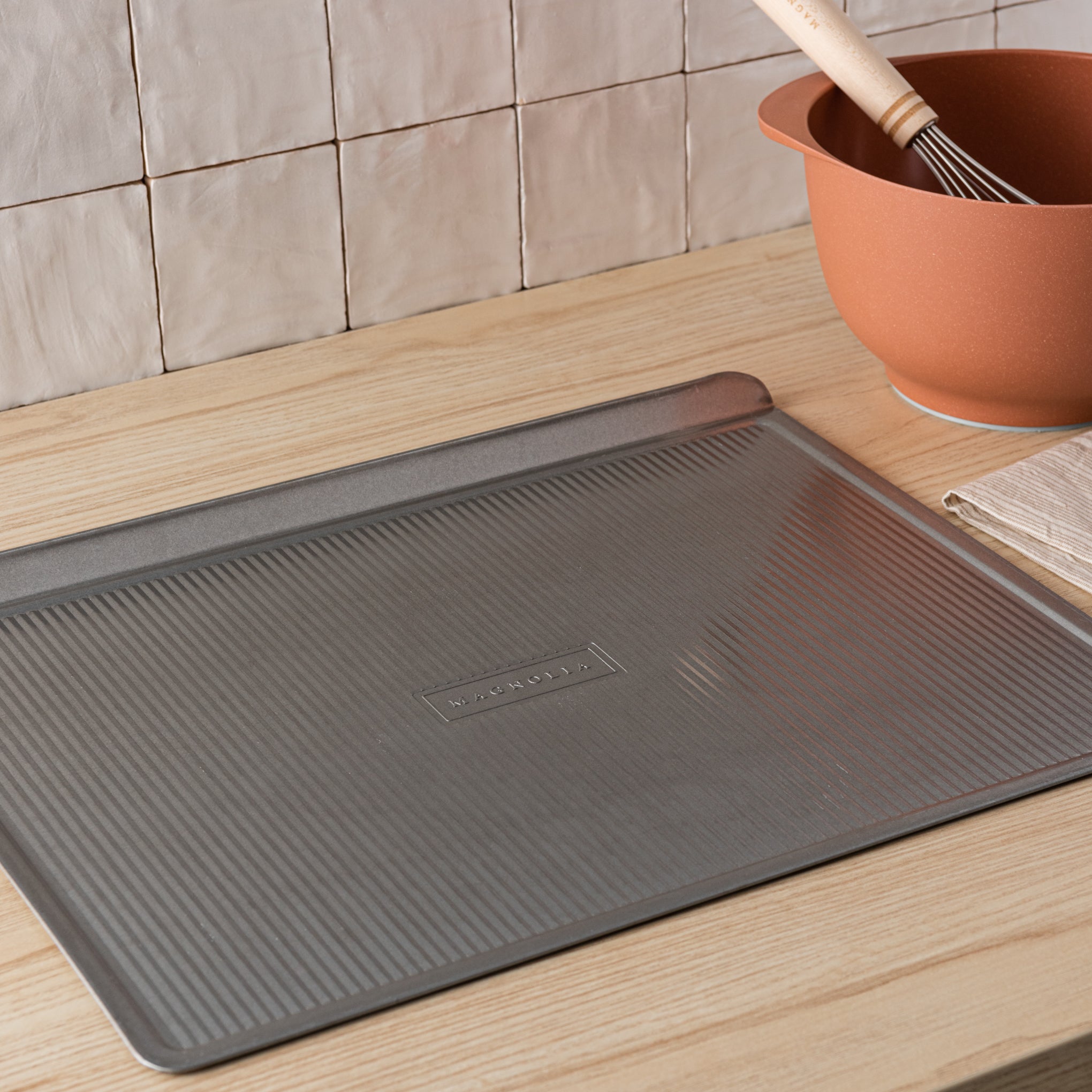 Magnoliass branded non-stick flat cookie sheet