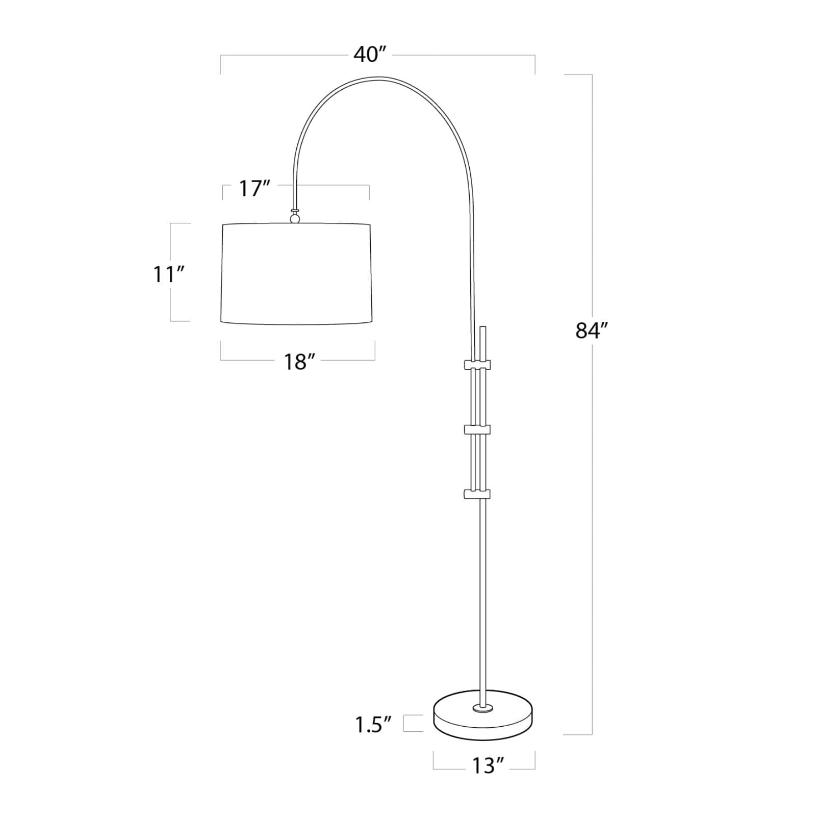 Watson Arc Floor Lamp dimensions