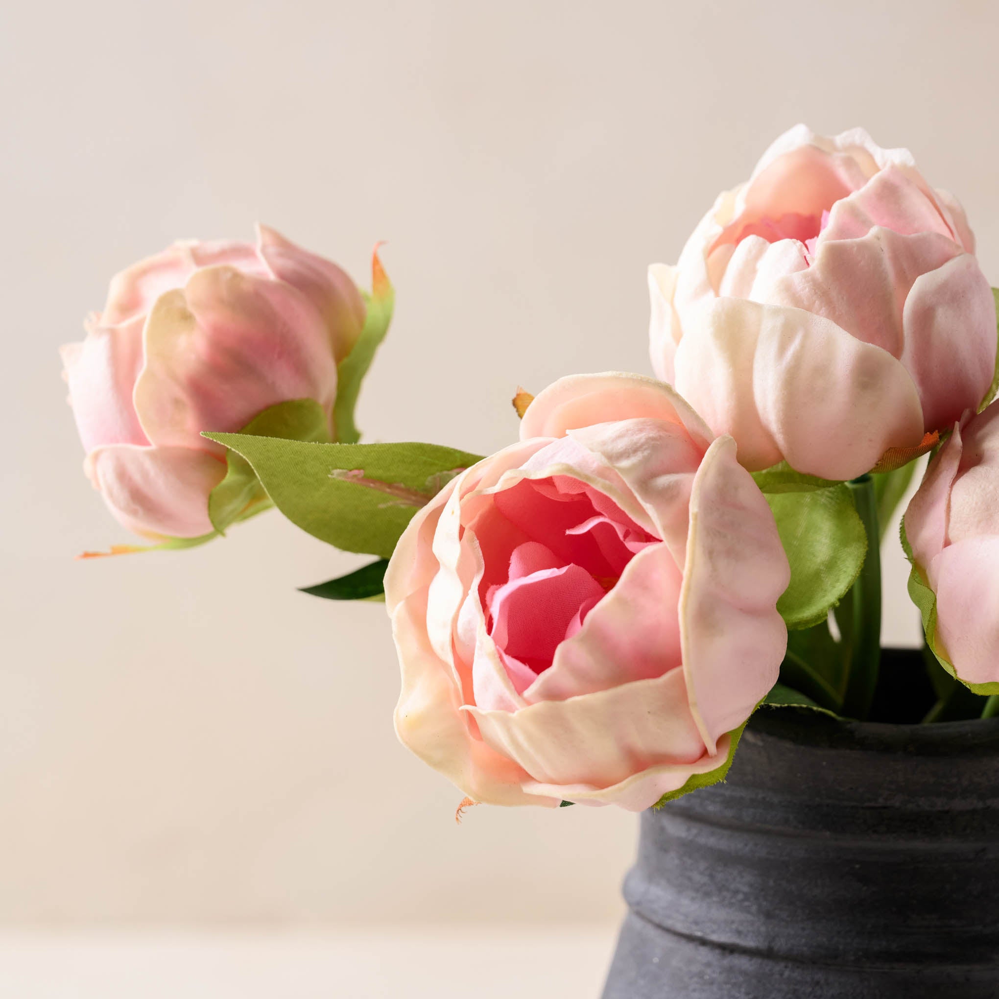 Close up of individual floral on Peony Bundle in pink