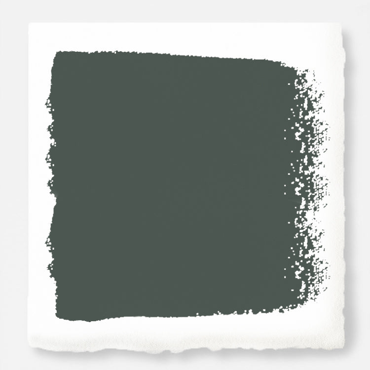 A slightly jeweled forest green hue interior paint named 1905