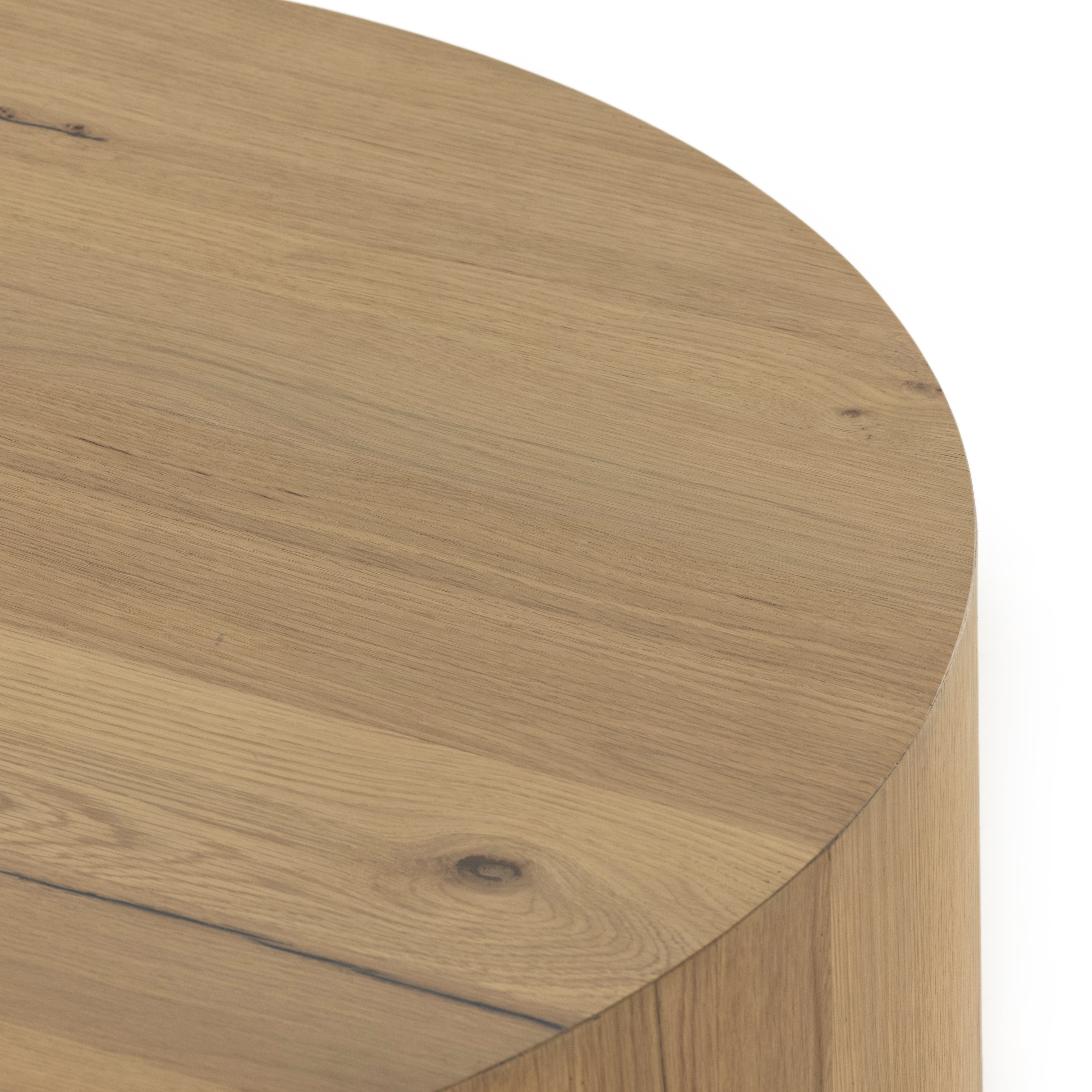 asher round oak veneer coffee table exclusive for Magnoliass