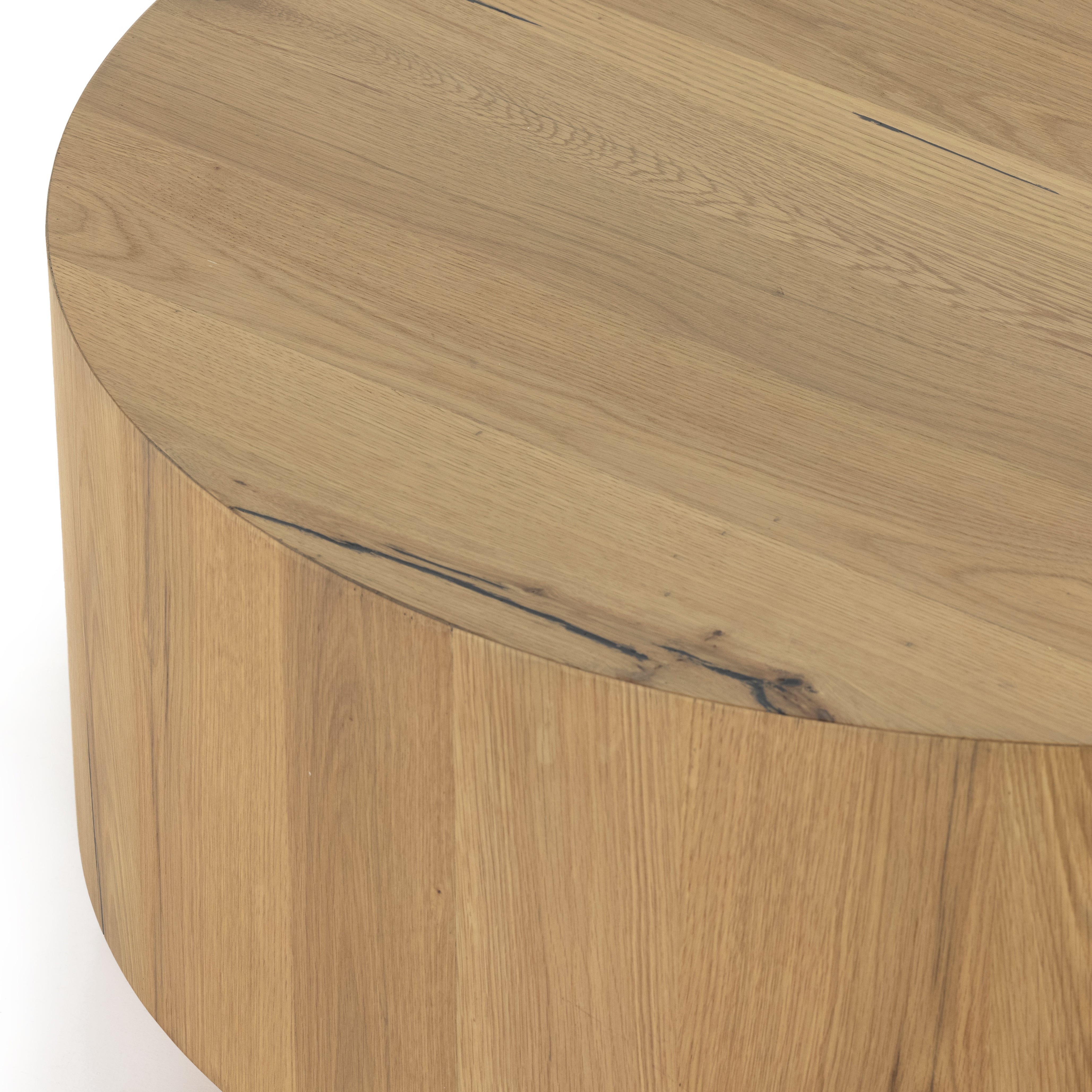 asher round oak veneer coffee table exclusive for Magnoliass