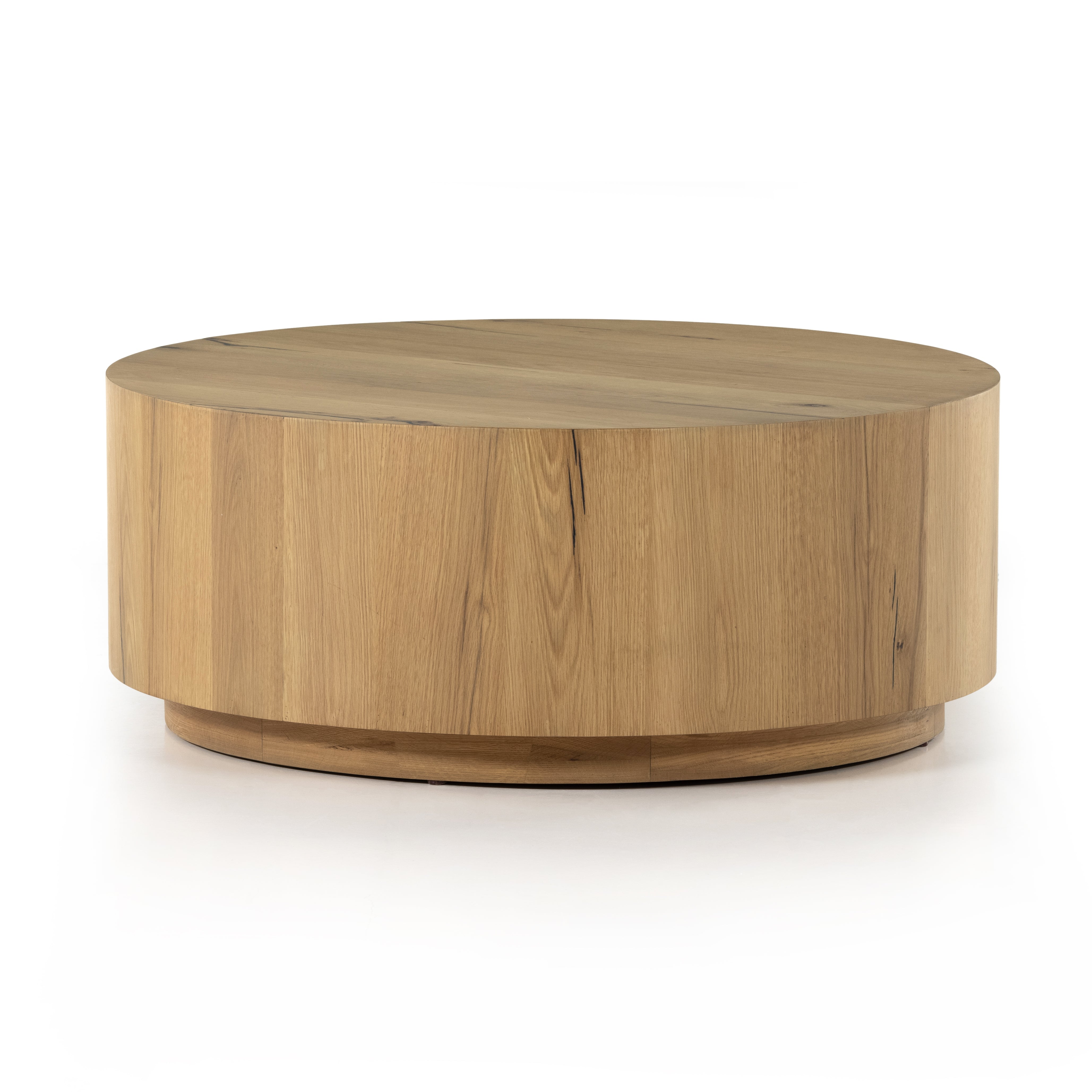 asher round oak veneer coffee table exclusive for Magnoliass