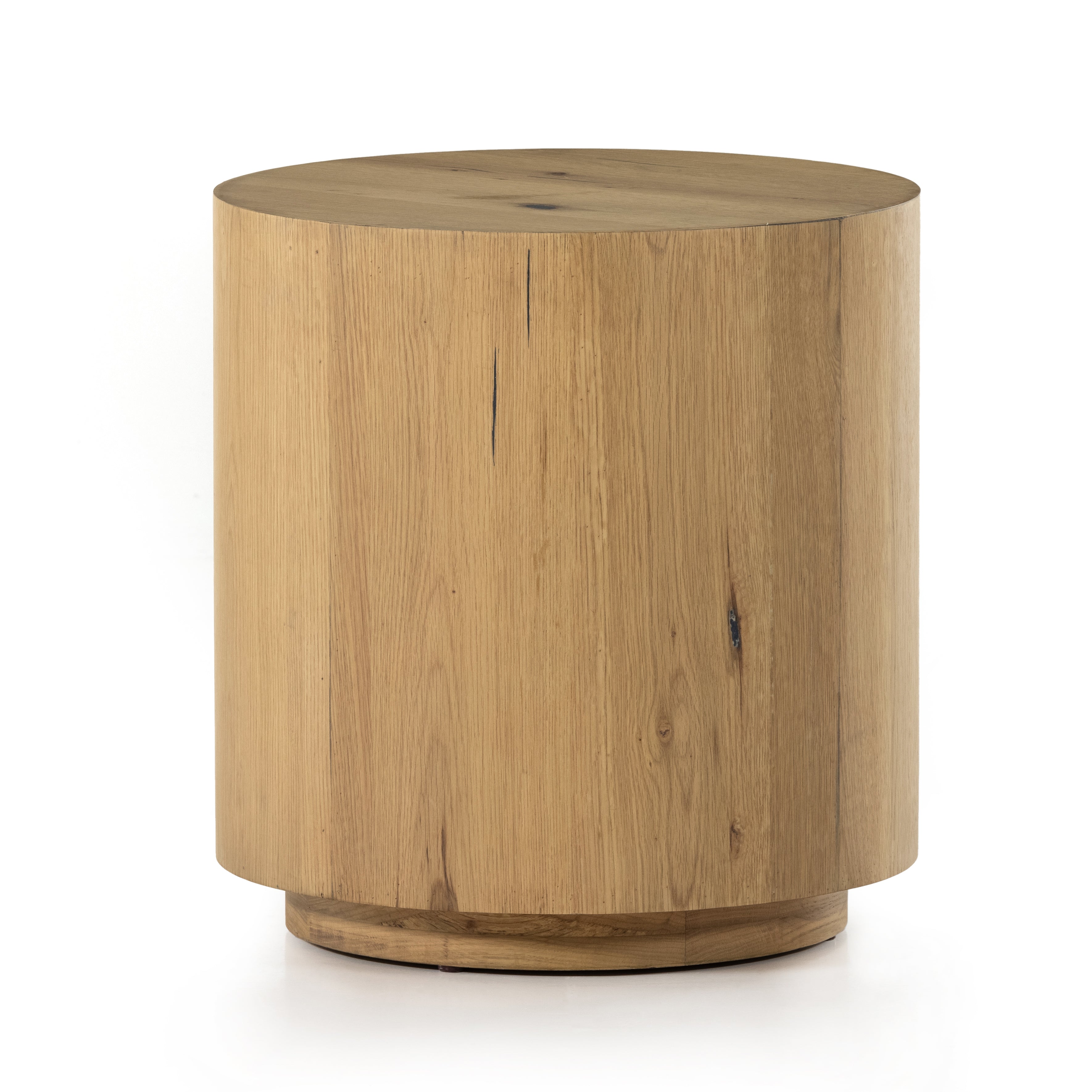 asher round oak veneer side table exclusive to Magnoliass