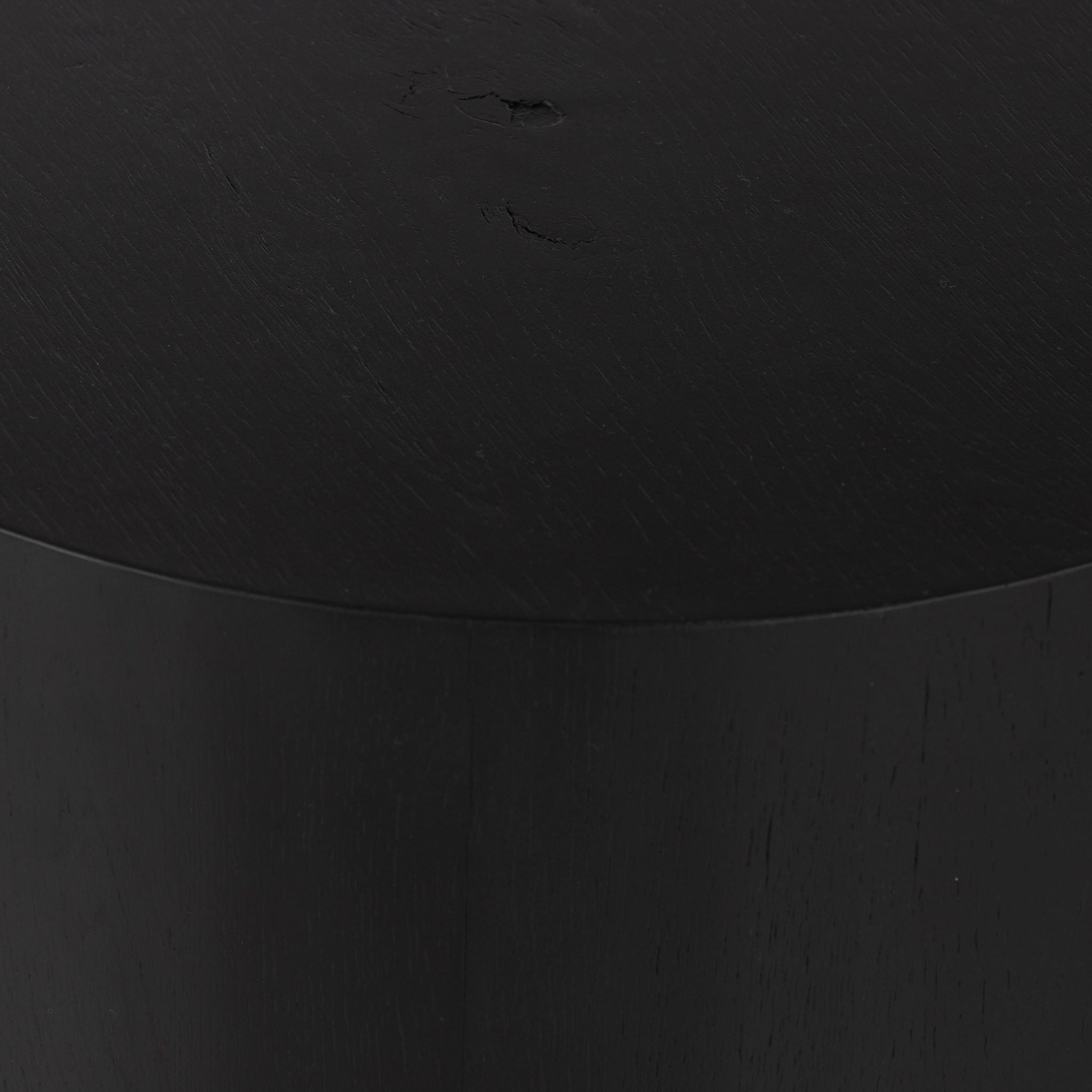 asher side table in black close up of table edge