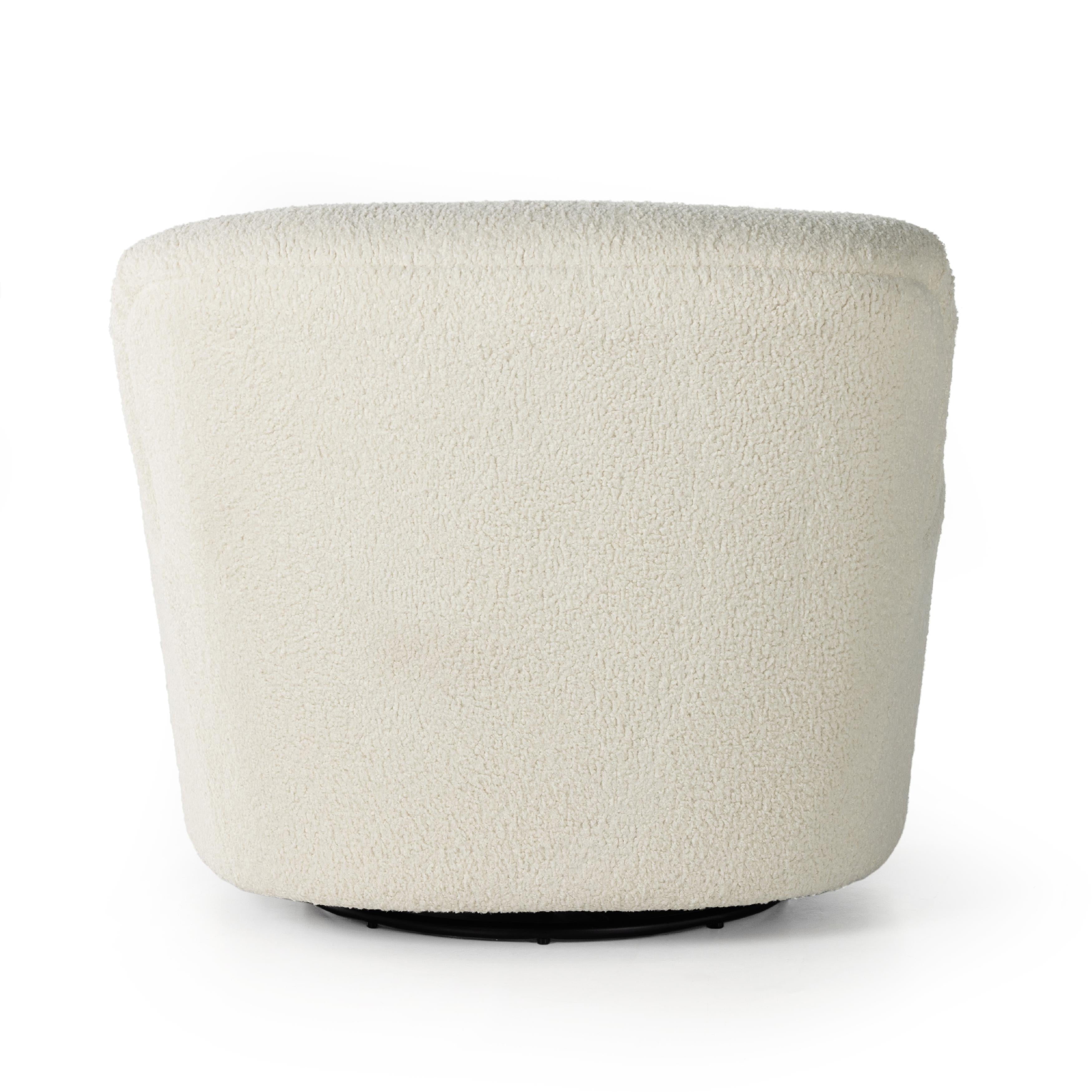 Ruby Swivel Chair in Almond back view