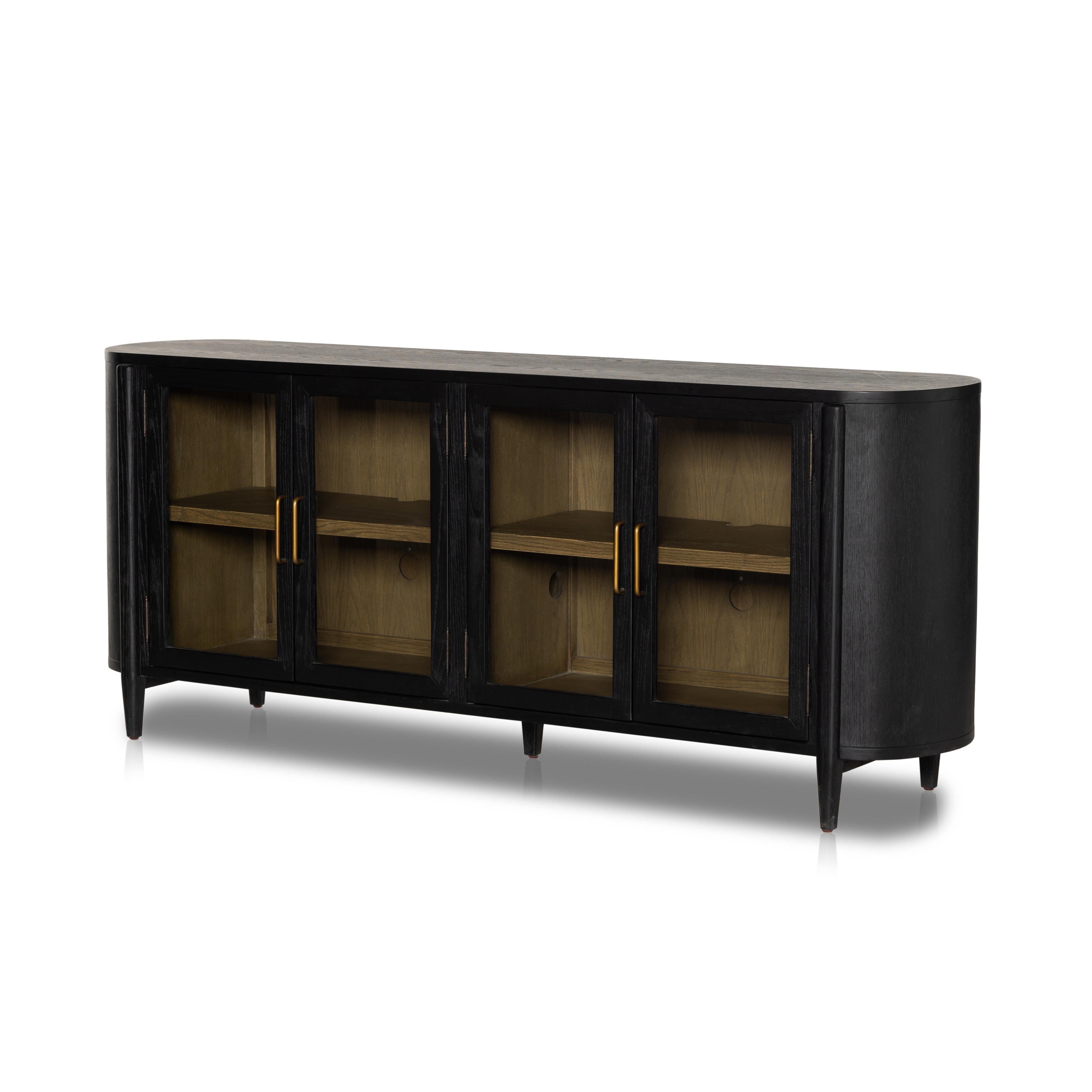 Belmont Sideboard front view angled with closed cabinets