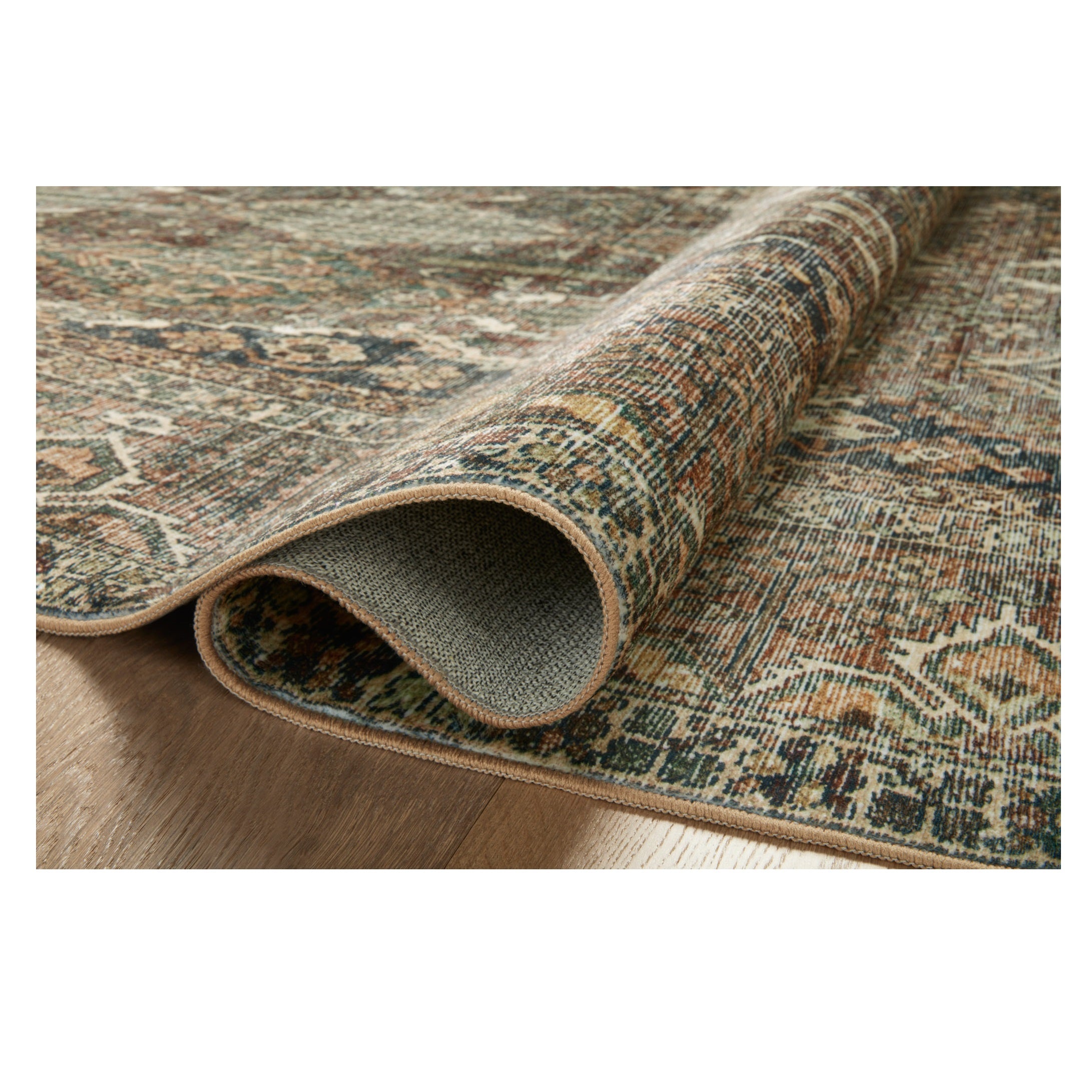 Banks Spice Blue Rug rolled