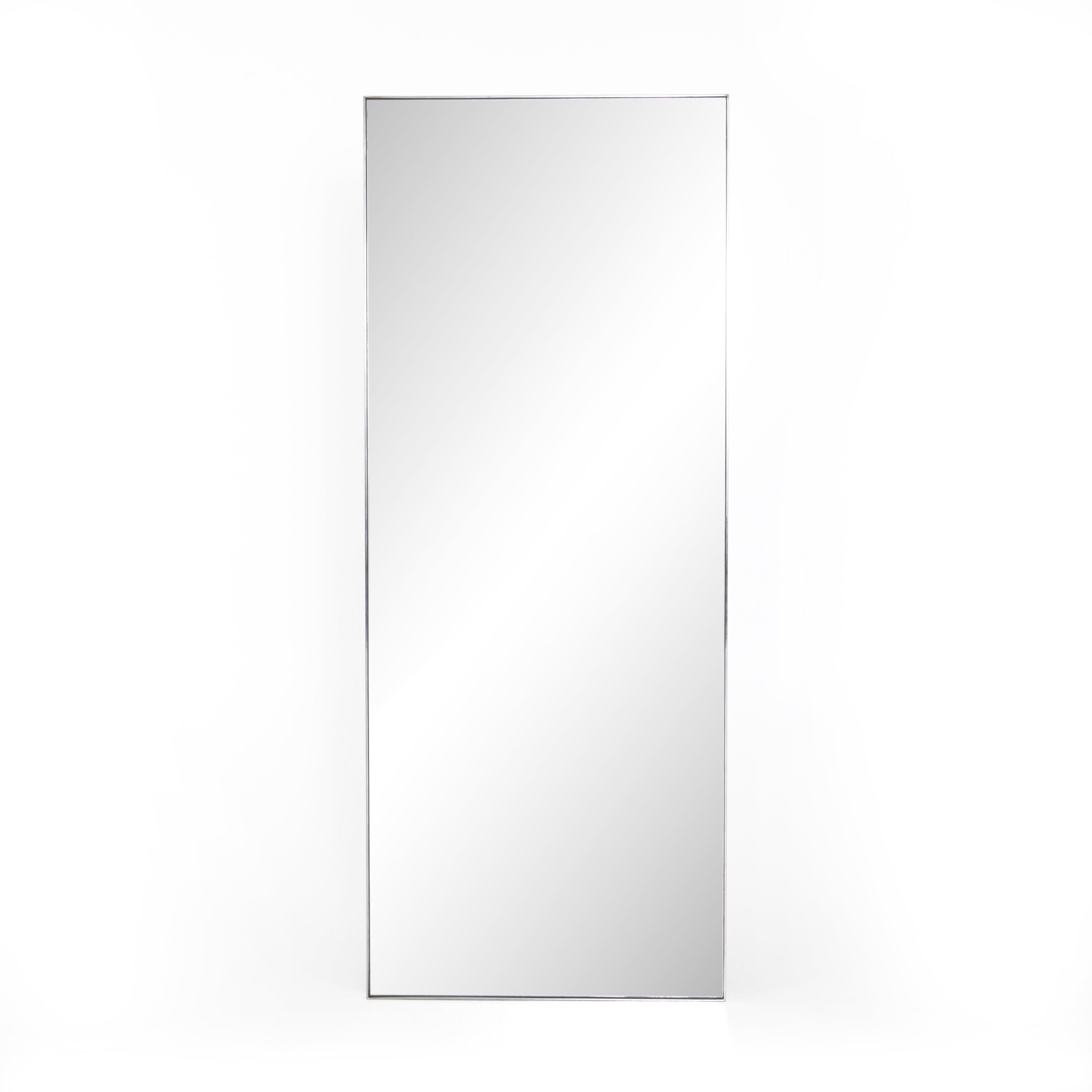 large rectangular steel  framed floor mirror